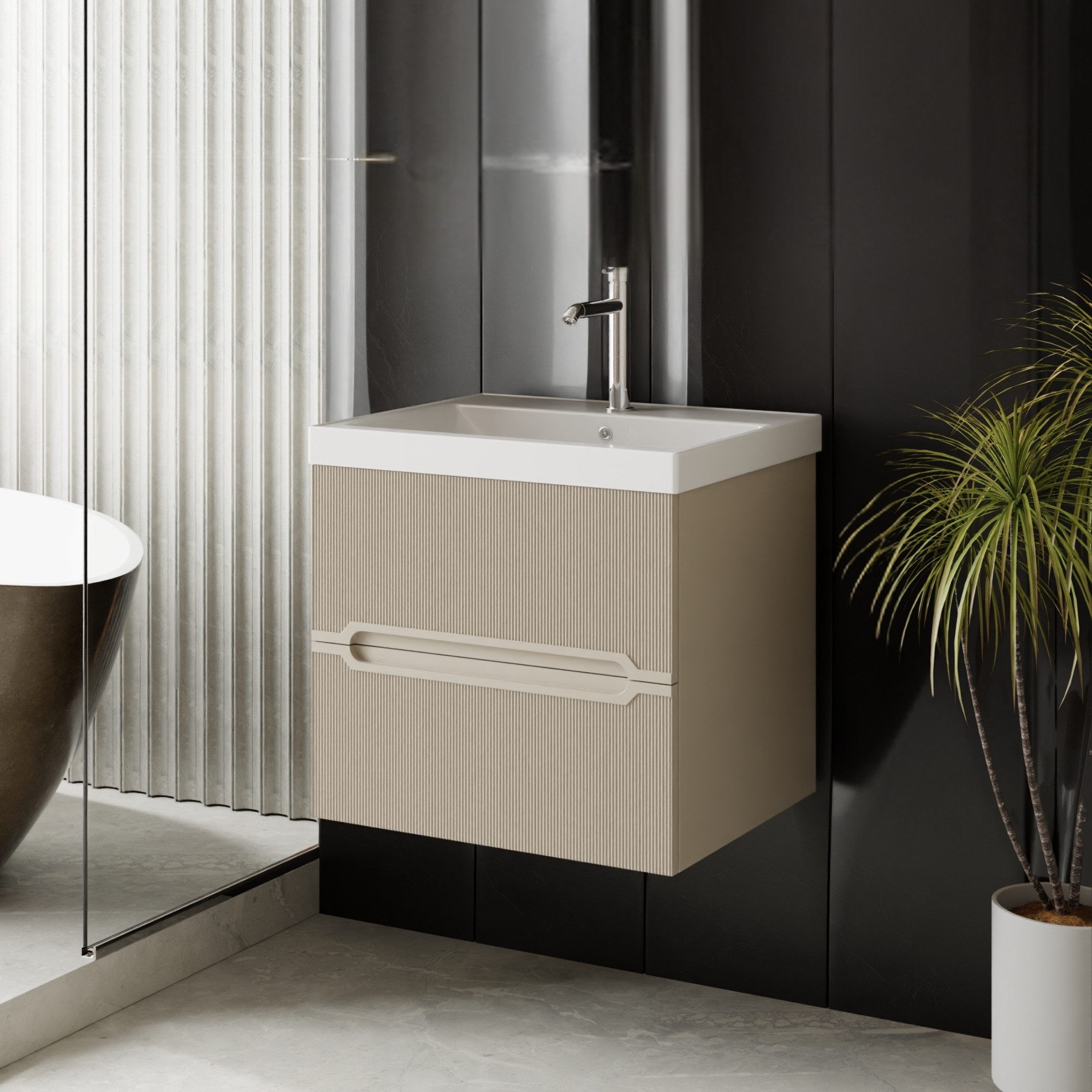 Karen Waschtisch-Set Waschtisch mit Unterschrank Bella, (Komplett-Set, Stan günstig online kaufen