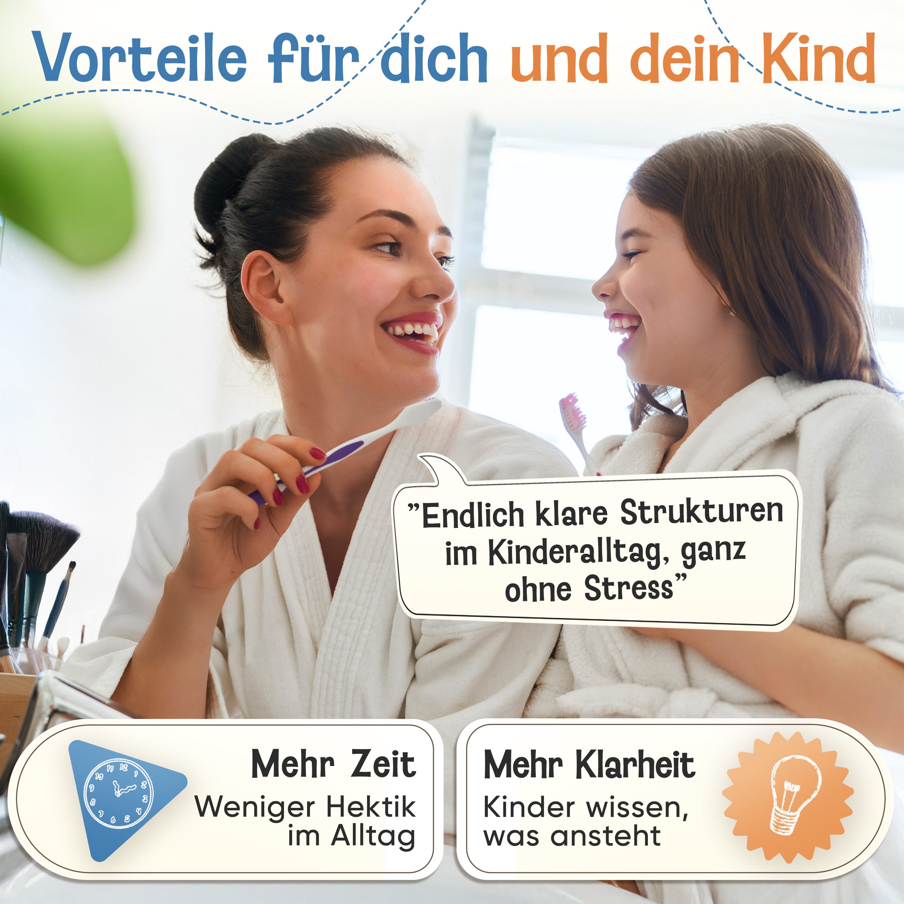 Likarto Magnettafel Tagesplaner für Kinder Montessori Magnettafel Kinder inkl. 152 Magnete, Mit Kordel - Komplett beschreib- und abwischbar