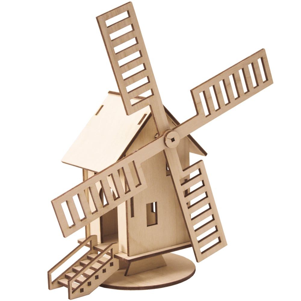 matches21 HOME & HOBBY Windmühle 3D Steckbausatz 8 Jahren Holzbaukasten