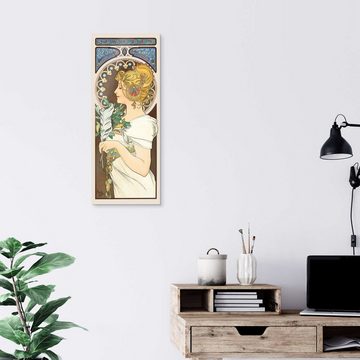 Posterlounge Acrylglasbild Alfons Mucha, Die Feder, Vintage Malerei