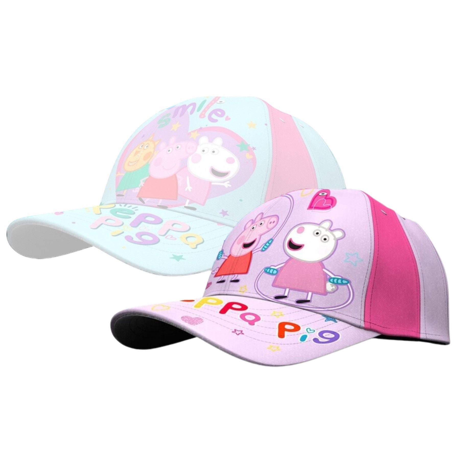 Baseball Cap Bunte Kinder Kappe mit süßem Peppa Wutz Motiv, 100% Baumwolle