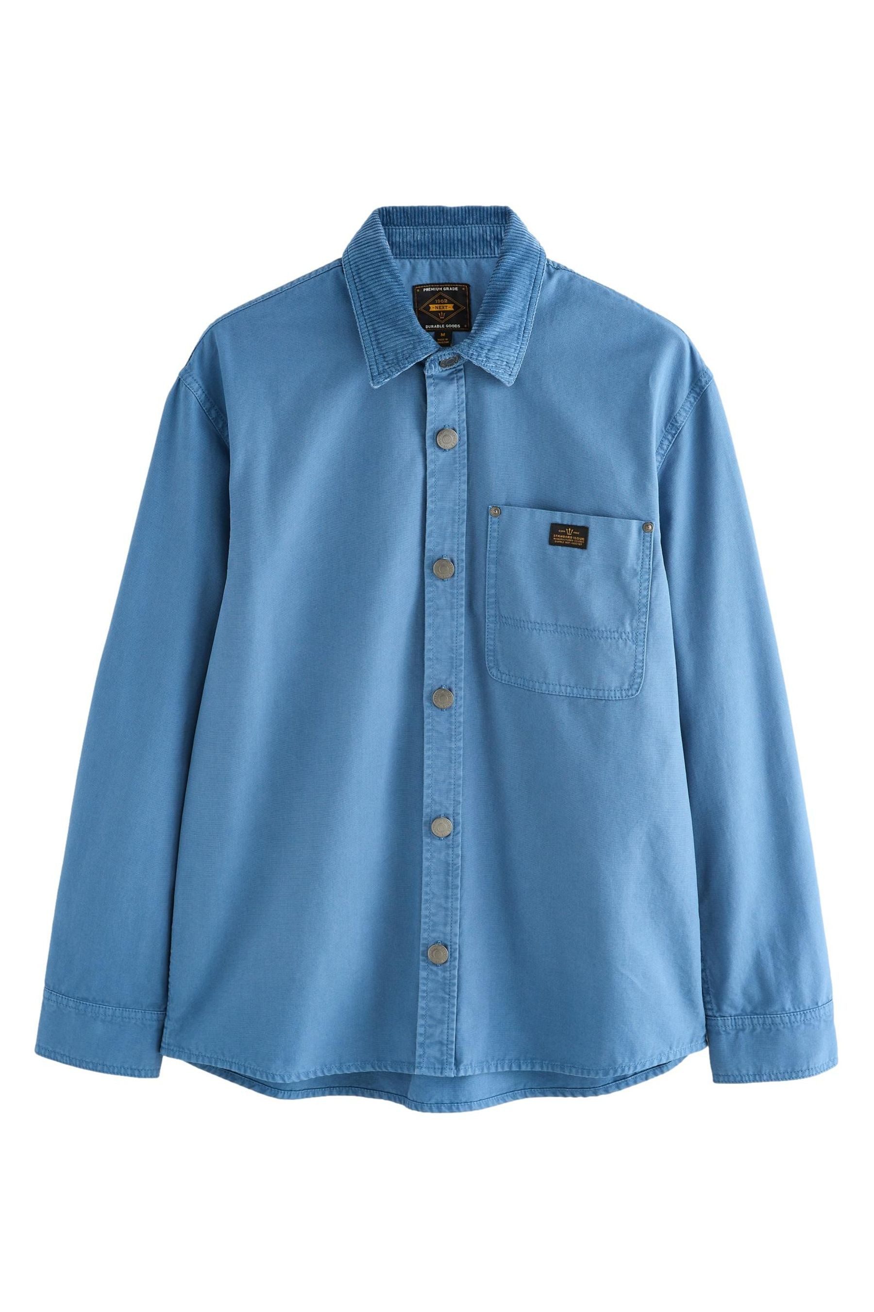Hemdjacke Canvas-Hemdjacke mit Cordkragen