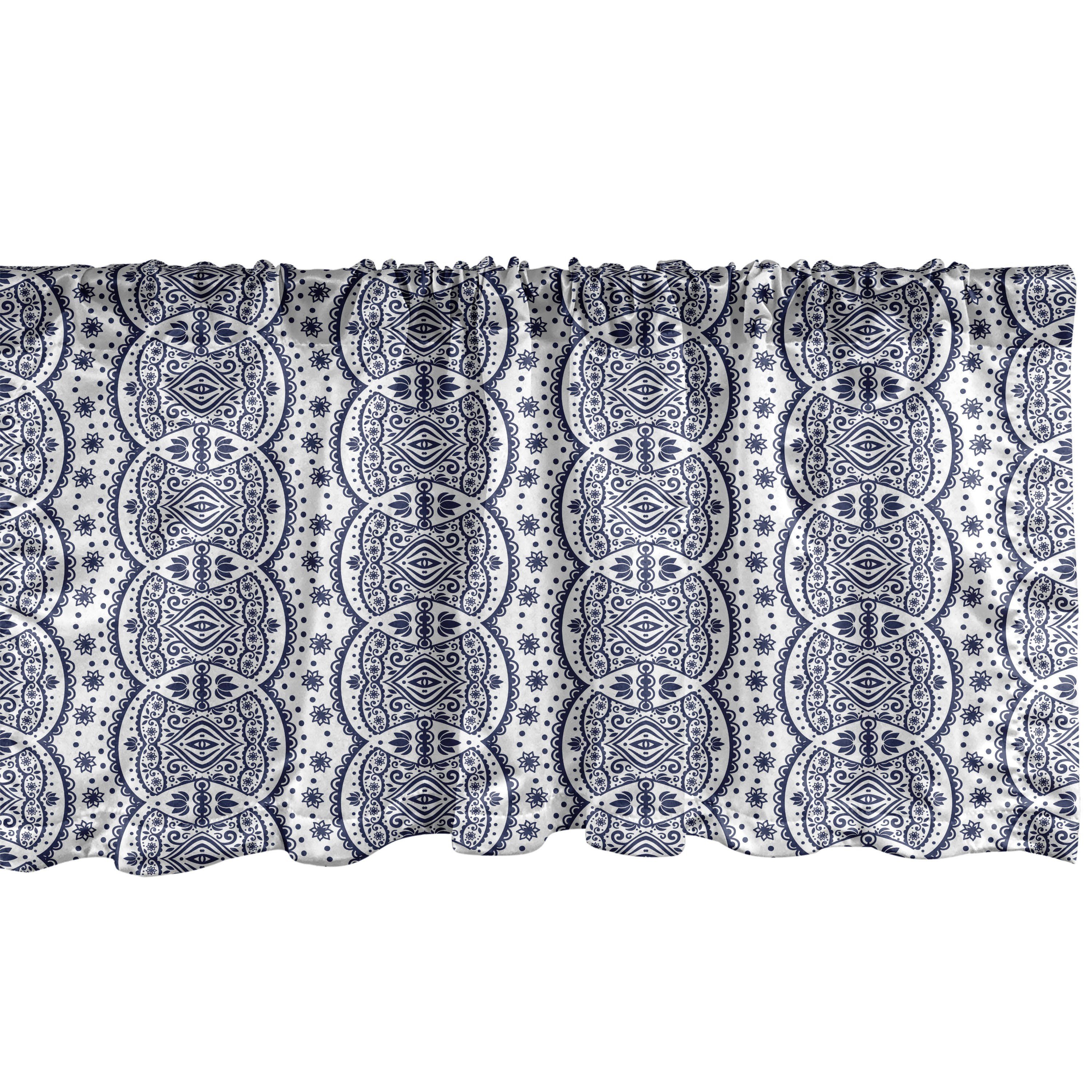 Scheibengardine Vorhang Volant für Küche Schlafzimmer Dekor mit Stangentasche, Abakuhaus, Microfaser, orientalisch Ornamentale Motive Floral
