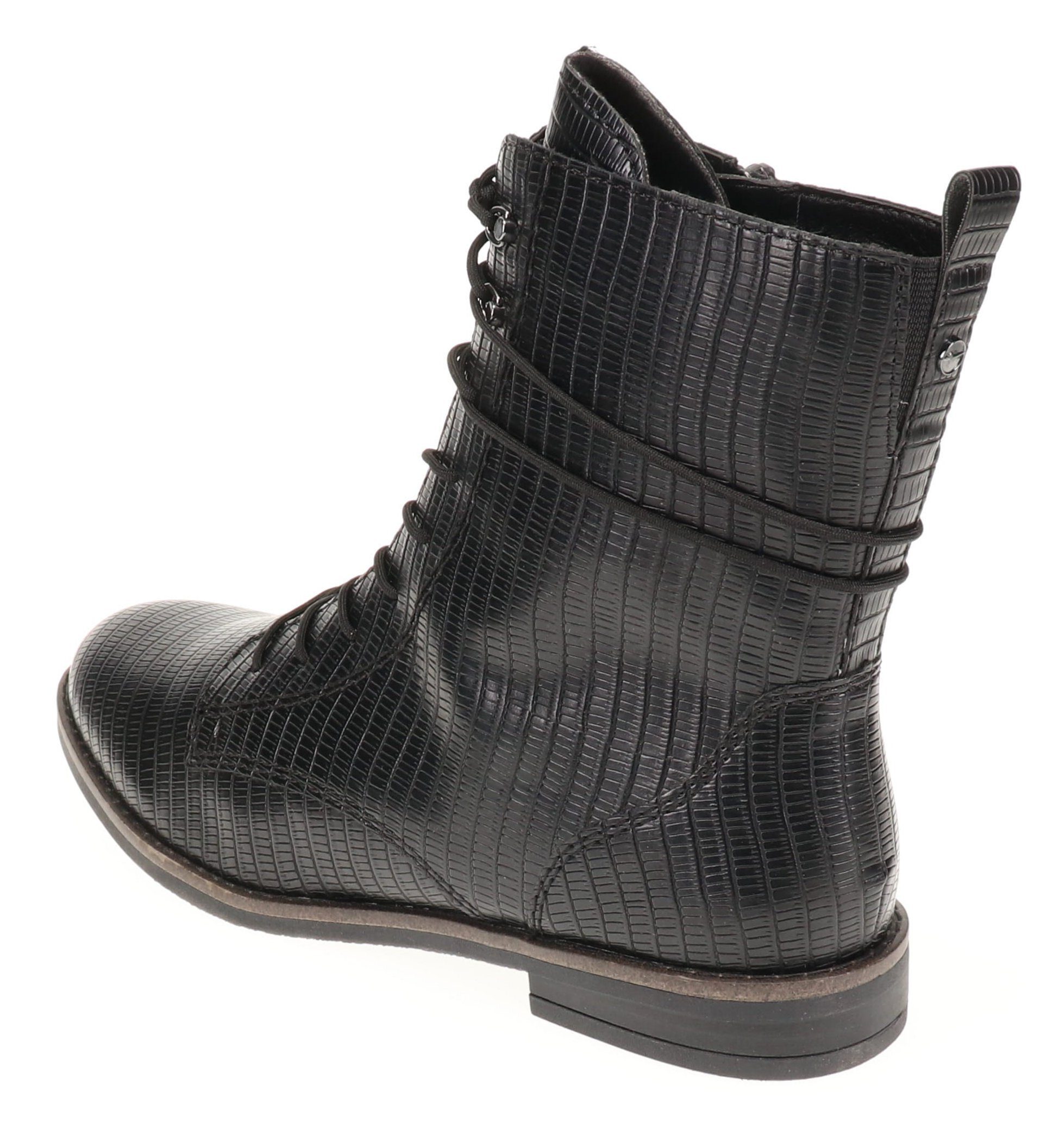 STRUCT.) Tamaris Schwarz (BLACK Schnürstiefel