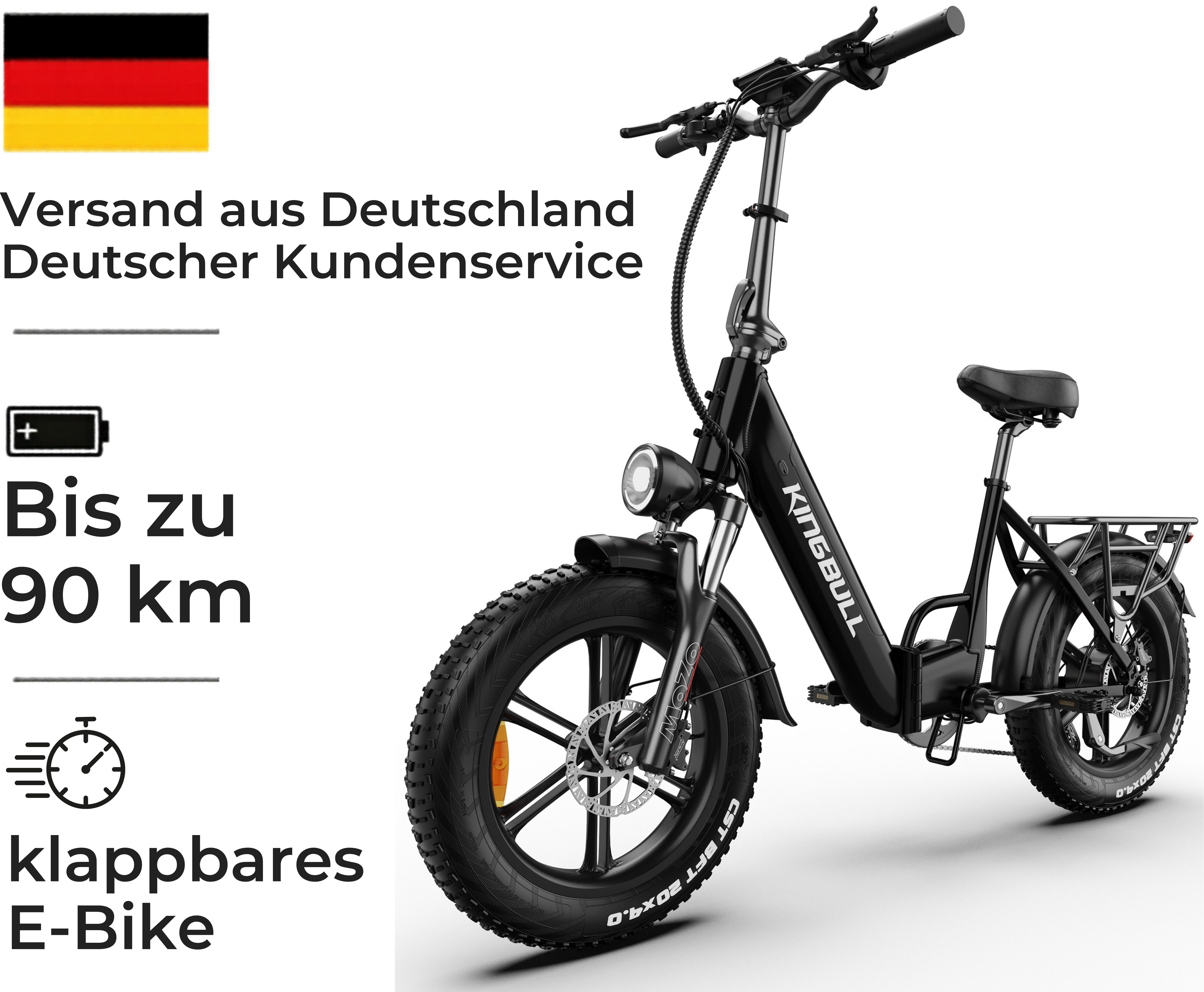 PIXAR E-Bike 20 Zoll Fatbike E-Bike 48V 13,5Ah Shimano 7-Gang City Trekking, Mittelmotor