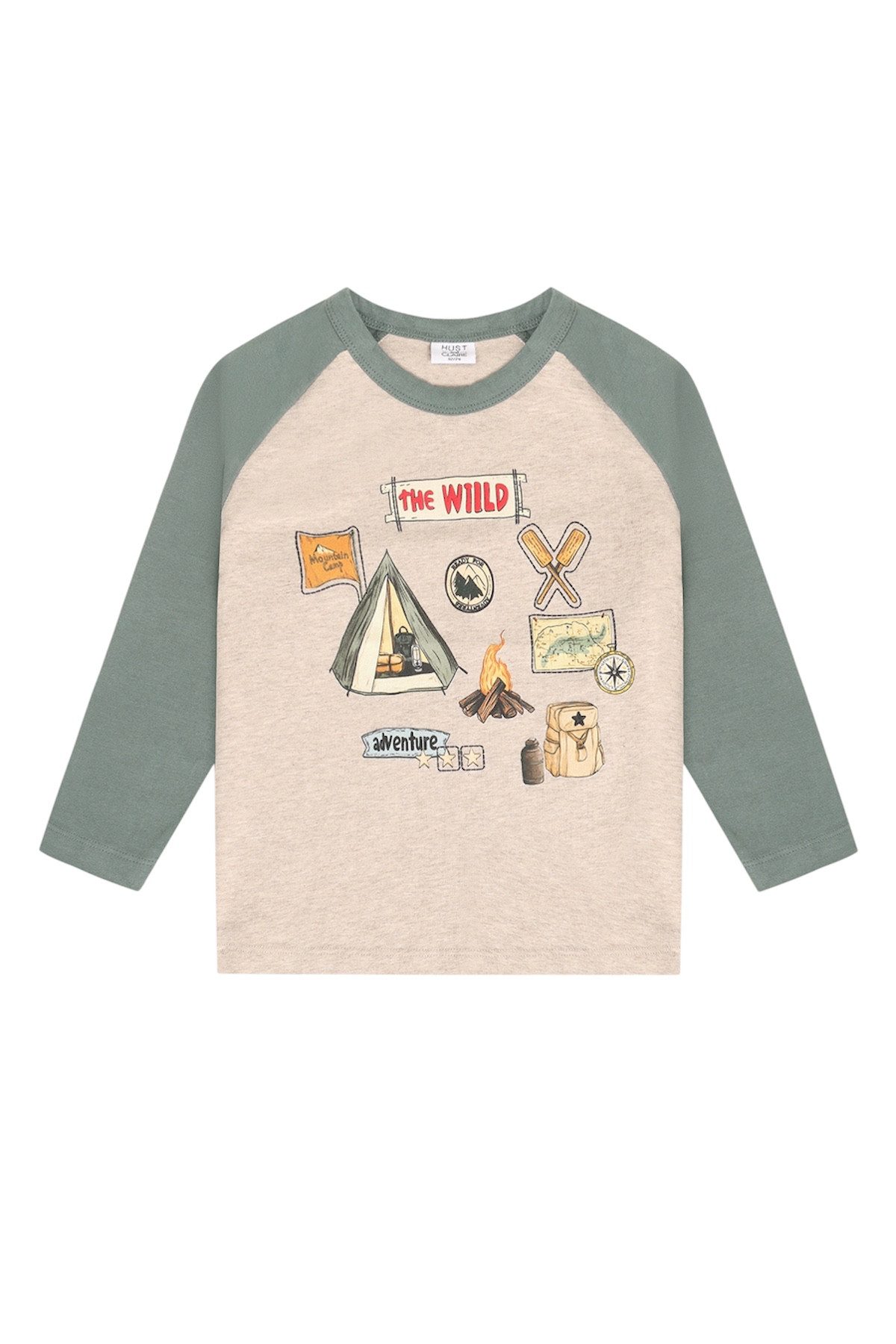 Hust & Claire Langarmshirt HCAnton Wild Life (1-tlg) Hust & Claire Jungen Langarmshirt HCAnton Wild Life in Beige Melange