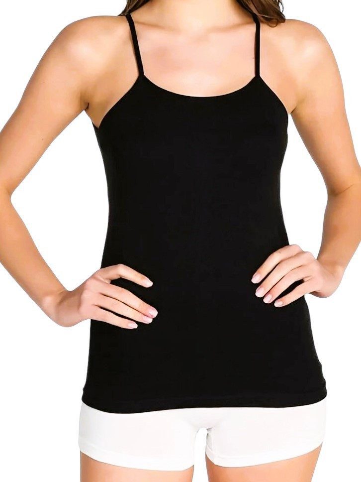 Tanktop Damen Spaghettiträger Tops 4er Pack - 100% Baumwolle