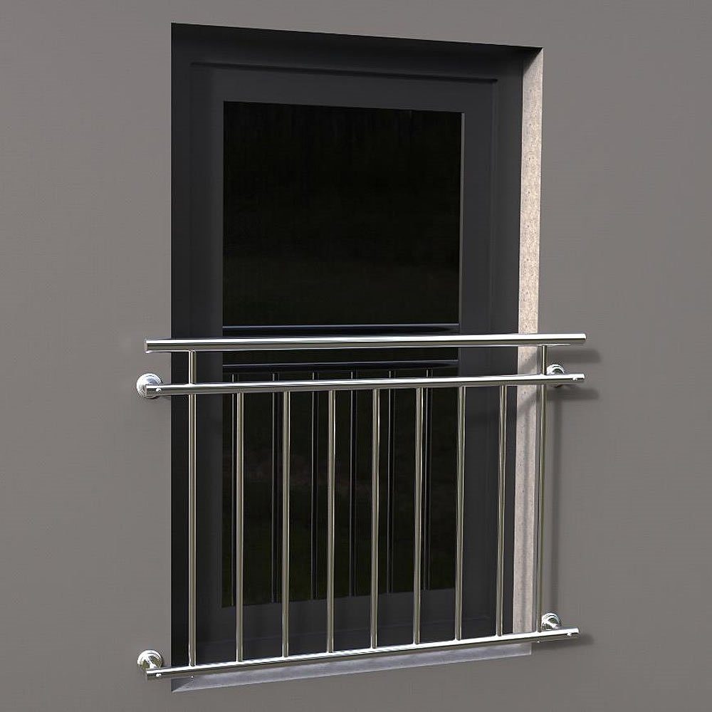 Feel2Home Brüstungsgeländer Balkongeländer Fenster Geländer Edelstahl
