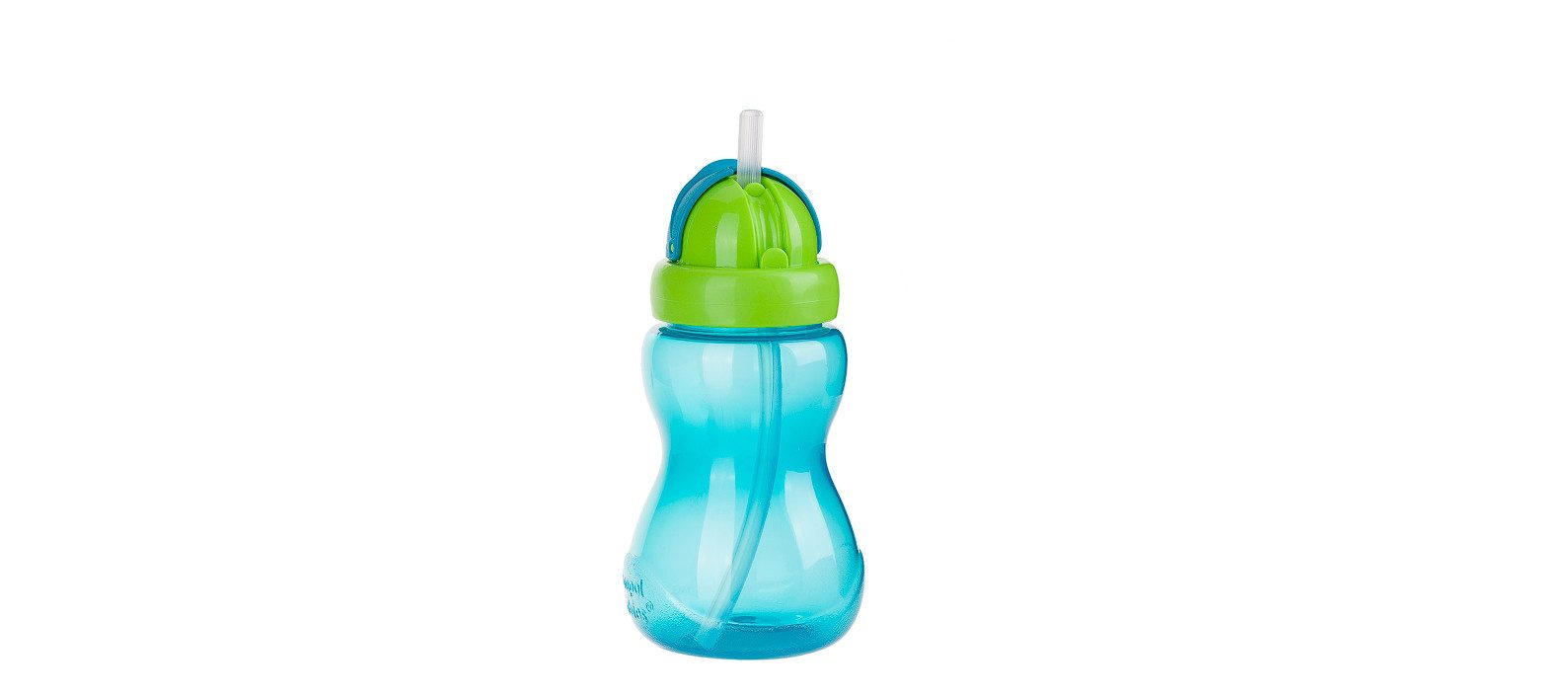 Babyflasche Trinkflasche mit Silikon-Strohhalm 270 ml Blau - BPA-frei