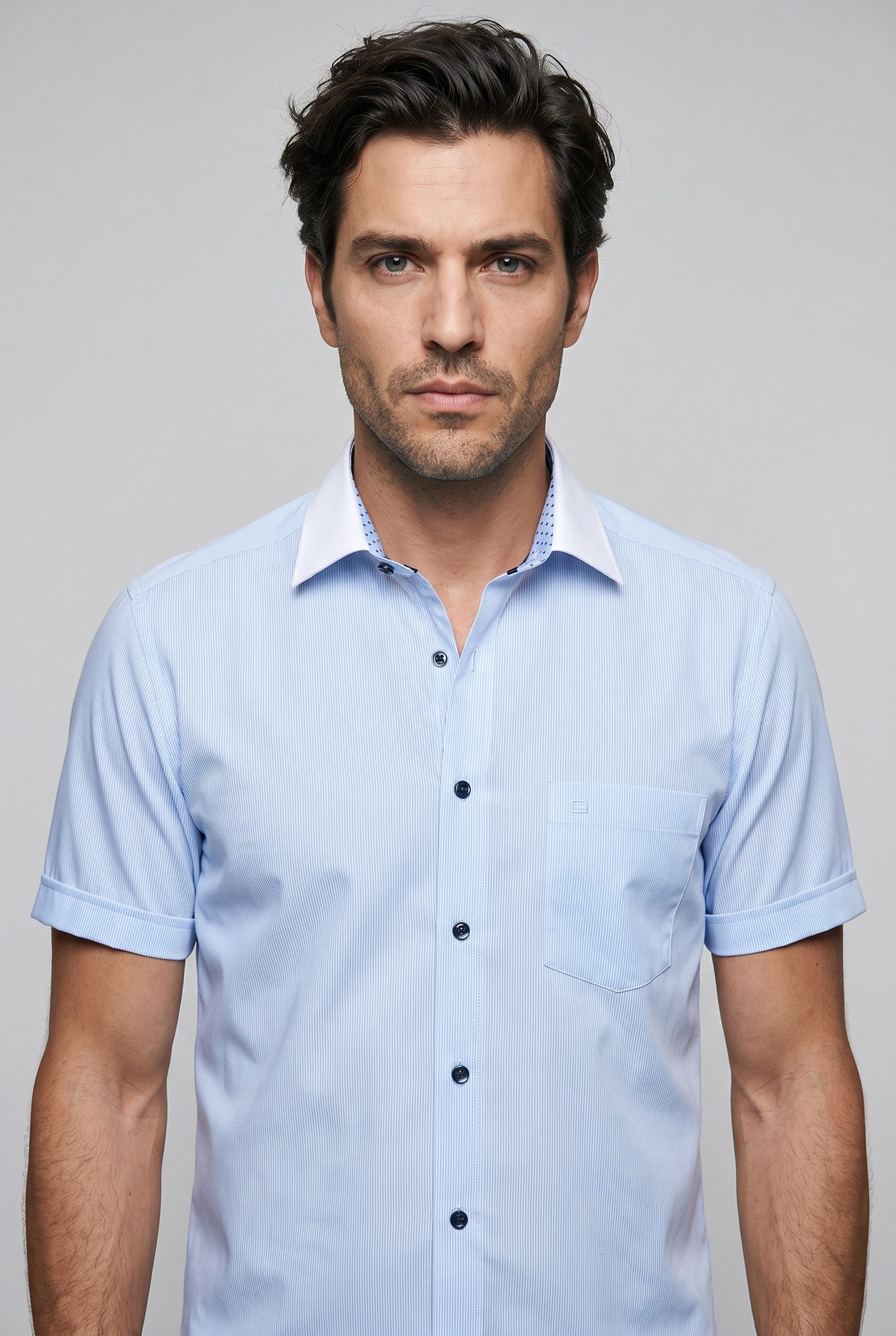OLYMP Kurzarmhemd Luxor Businesshemd, comfort fit, New-Kentkragen