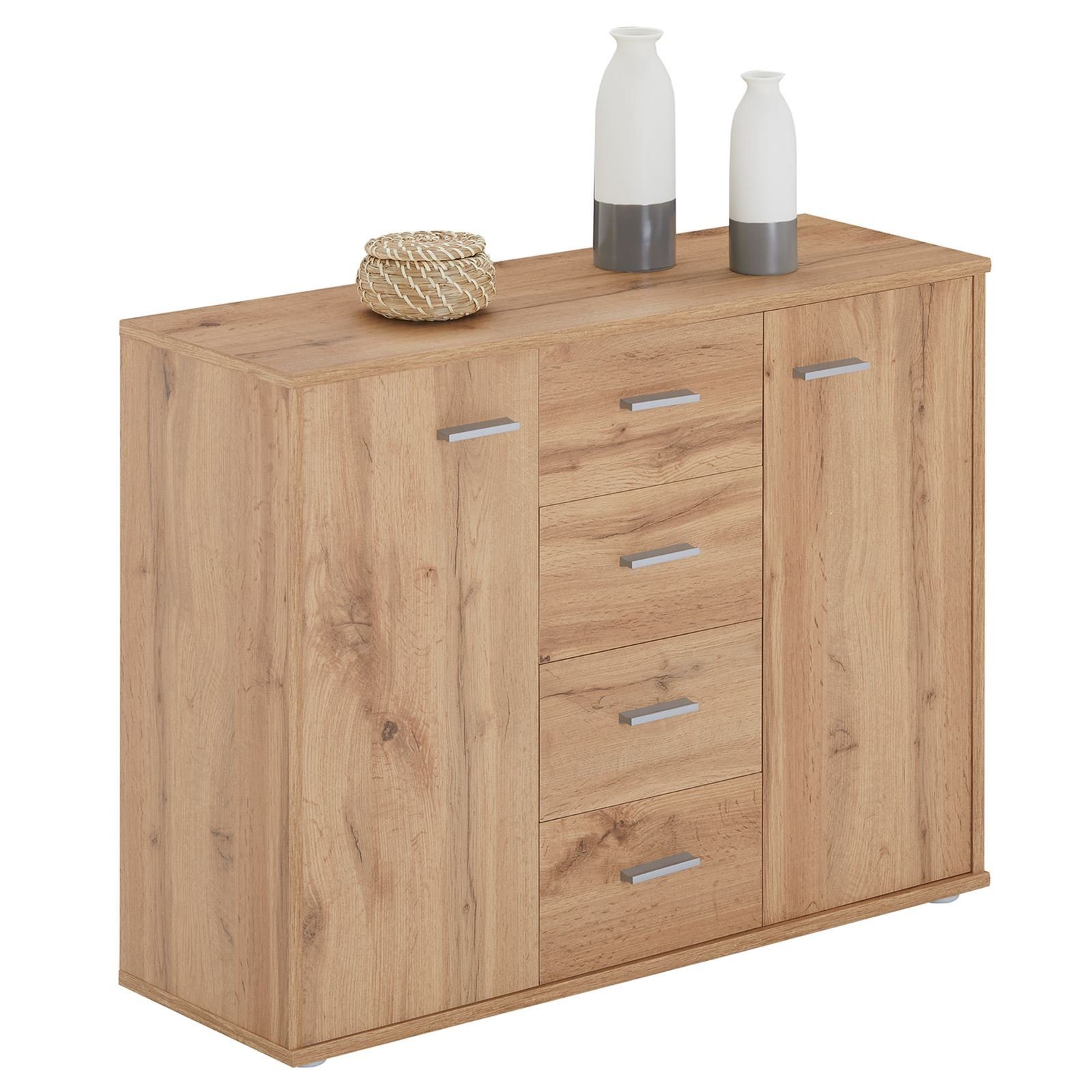 CARO-Möbel Highboard JAMIE, Sideboard Kommode Mehrzweckschrank für Wohnzimm günstig online kaufen