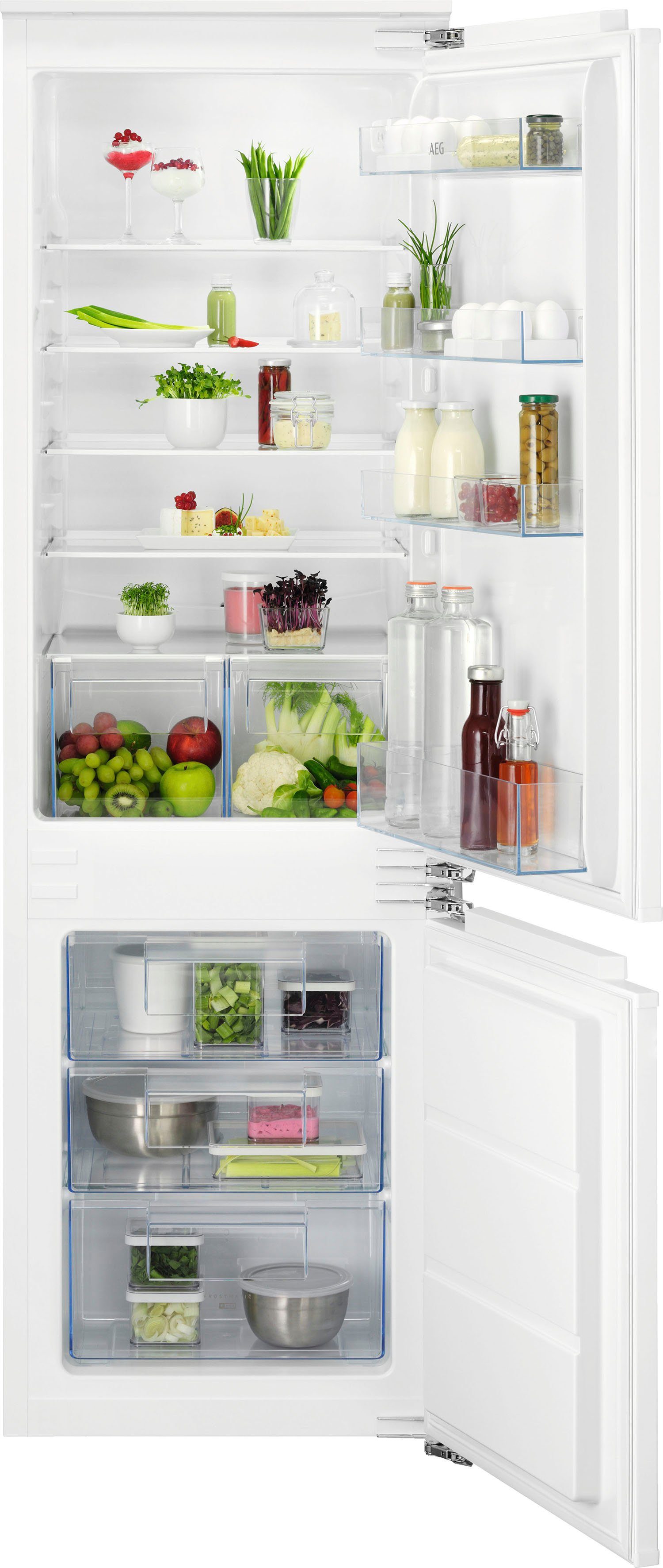 AEG Einbaukühlgefrierkombination Serie 5000 TSC5S183EF, 176,9 cm hoch, 55,7 cm breit, ColdSense, LowFrost, LED-Display, beschleunigtes Schnellgefrieren