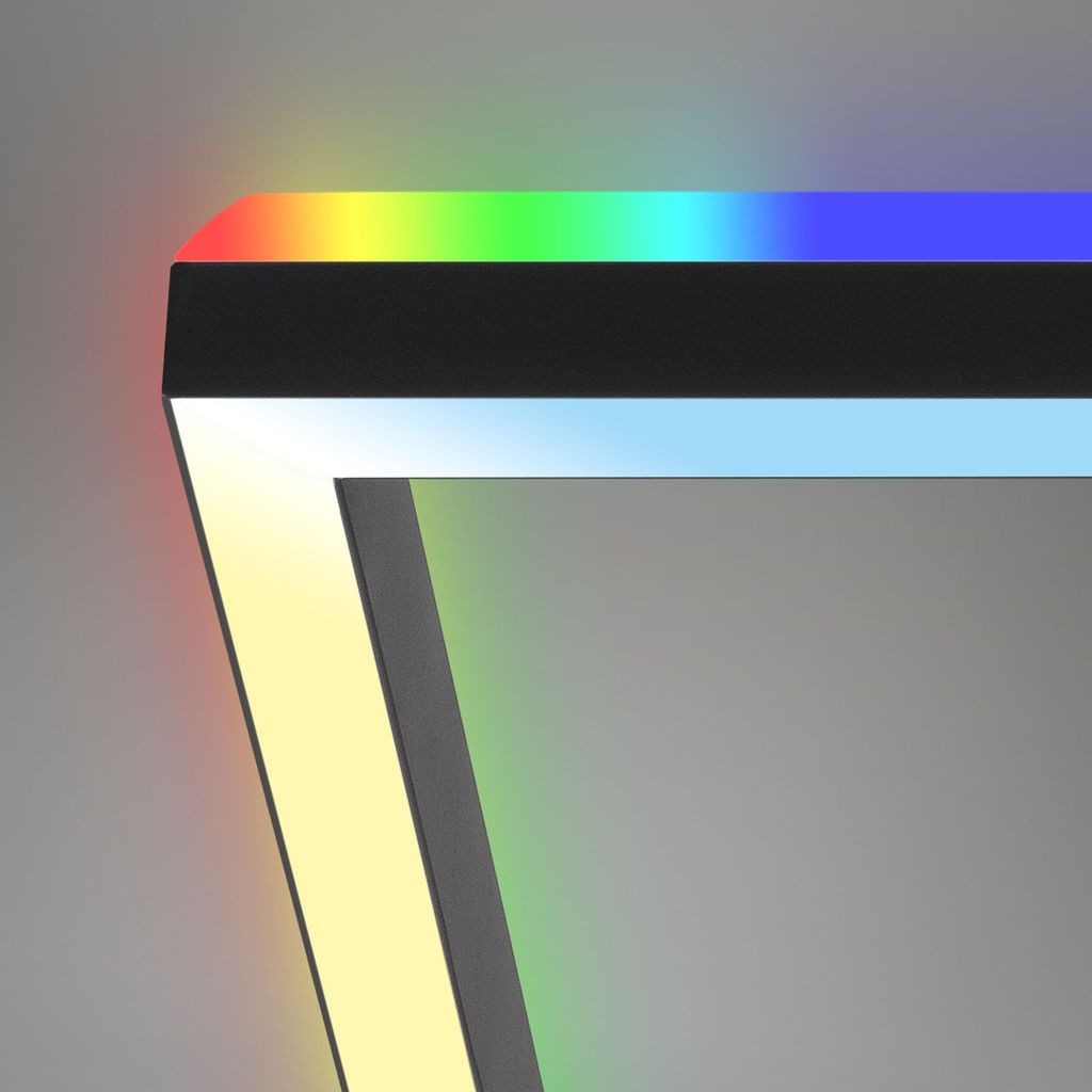 Briloner Leuchten LED Deckenleuchte 3754-015, Dimmfunktion, LED fest integriert, 2700K - Extra-Warmweiß, CCT, RGB Backlight, Fernbedienung, schwarz, 119, 5 x 27, 5 x 10 cm