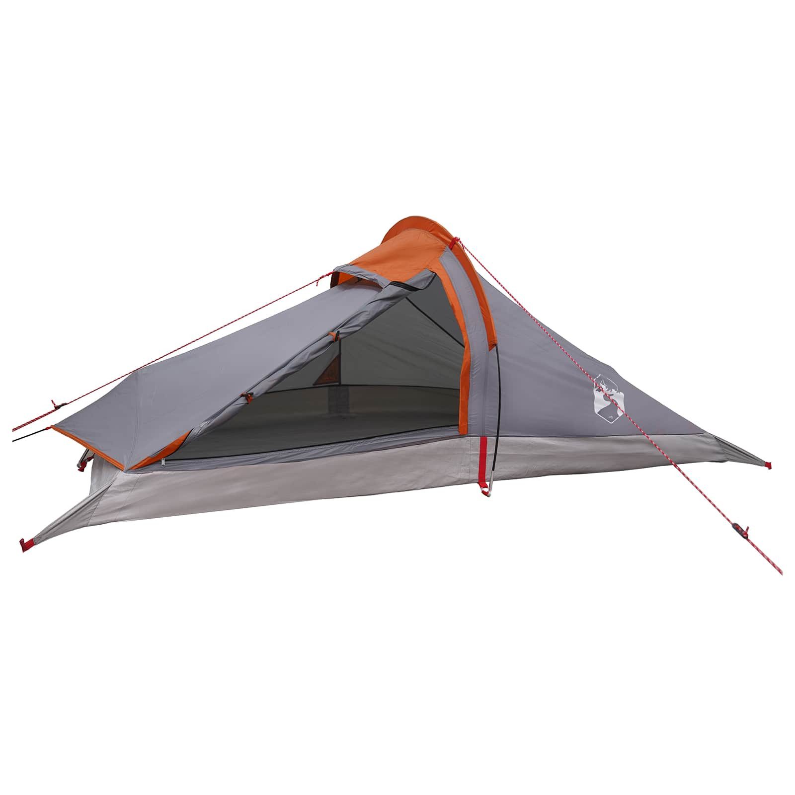 vidaXL Kuppelzelt Trekkingzelt 2 Personen Grau und Orange, (1 tlg)