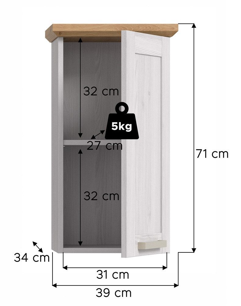 xonox.home Hochschrank Hängeschrank Verona, Sibiu Larche / Artisan Eiche Hängeschrank