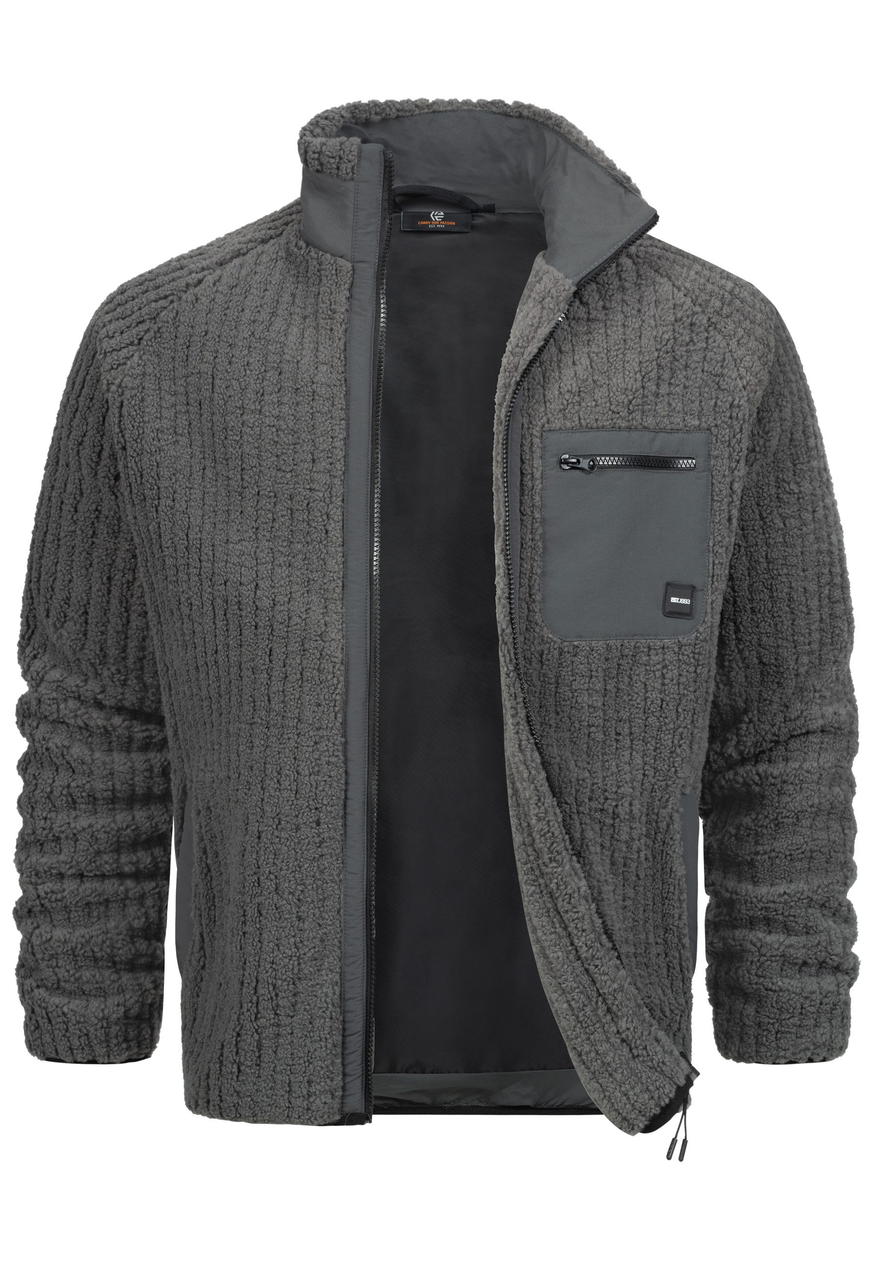 Indicode Fleecejacke INScotts innovatives Strickfleece-Design günstig online kaufen