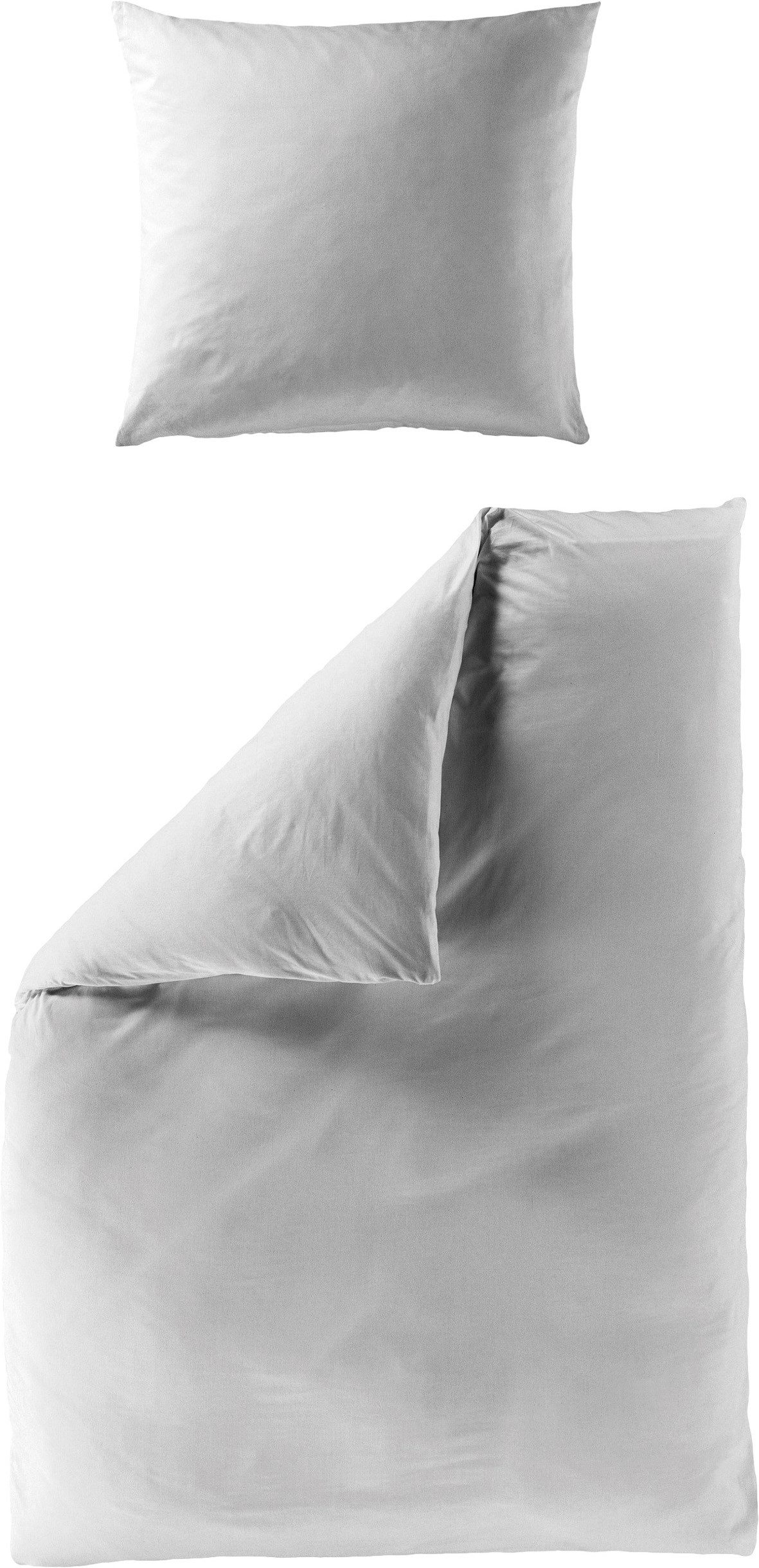 BIERBAUM Bettwäsche Elegant uni, Mako-Satin, 2 teilig, Mako-Satin, 100 % Baumwolle, Uni, pflegeleicht