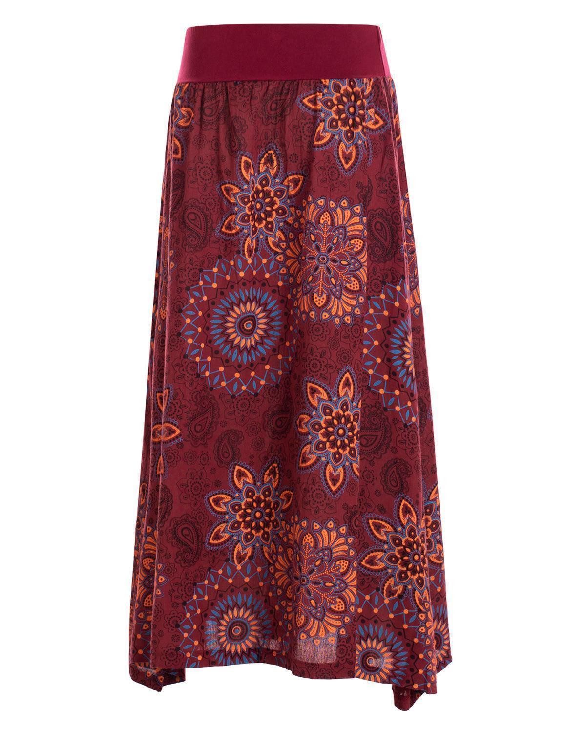 Vishes Maxirock Langer Damen Sommer-Rock Sommerröcke Bunt mit Mandalas bedr günstig online kaufen