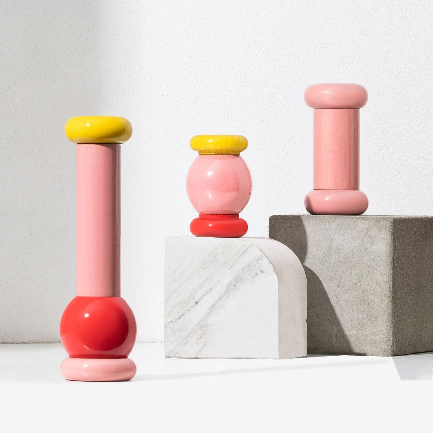 Alessi Salz-/Pfeffermühle rosa-rot Klein Sottsass manuell Collection Rosa