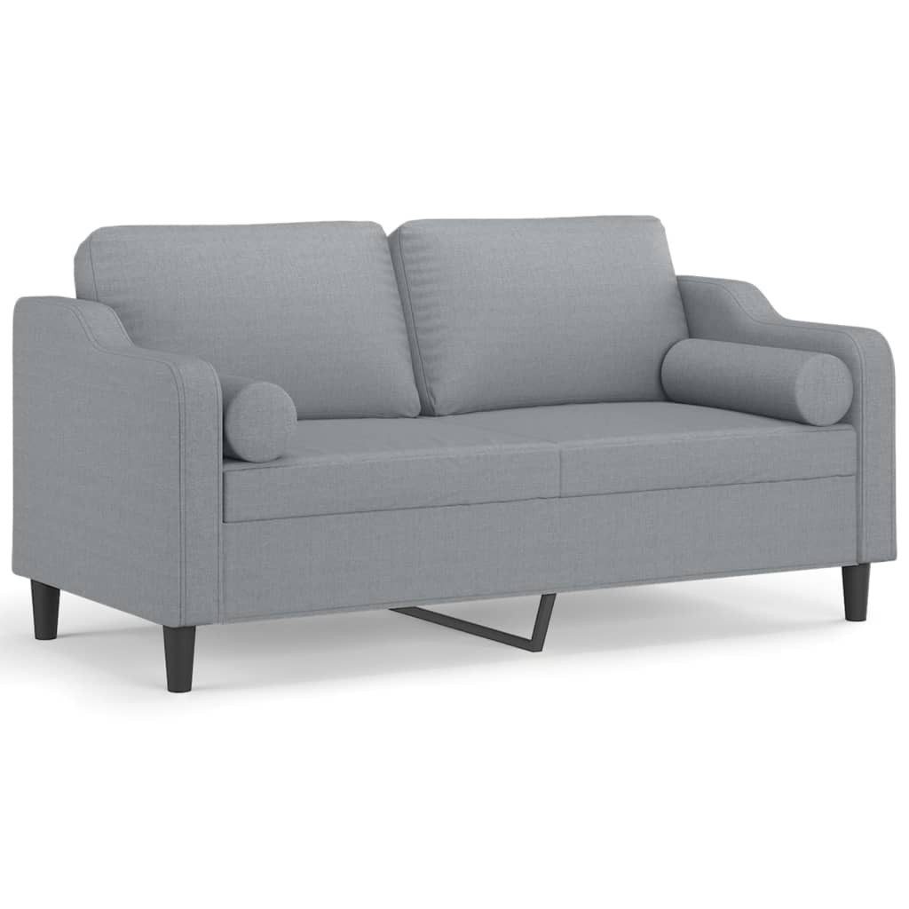 vidaXL Sofa 2-Sitzer-Sofa mit Zierkissen Hellgrau günstig online kaufen