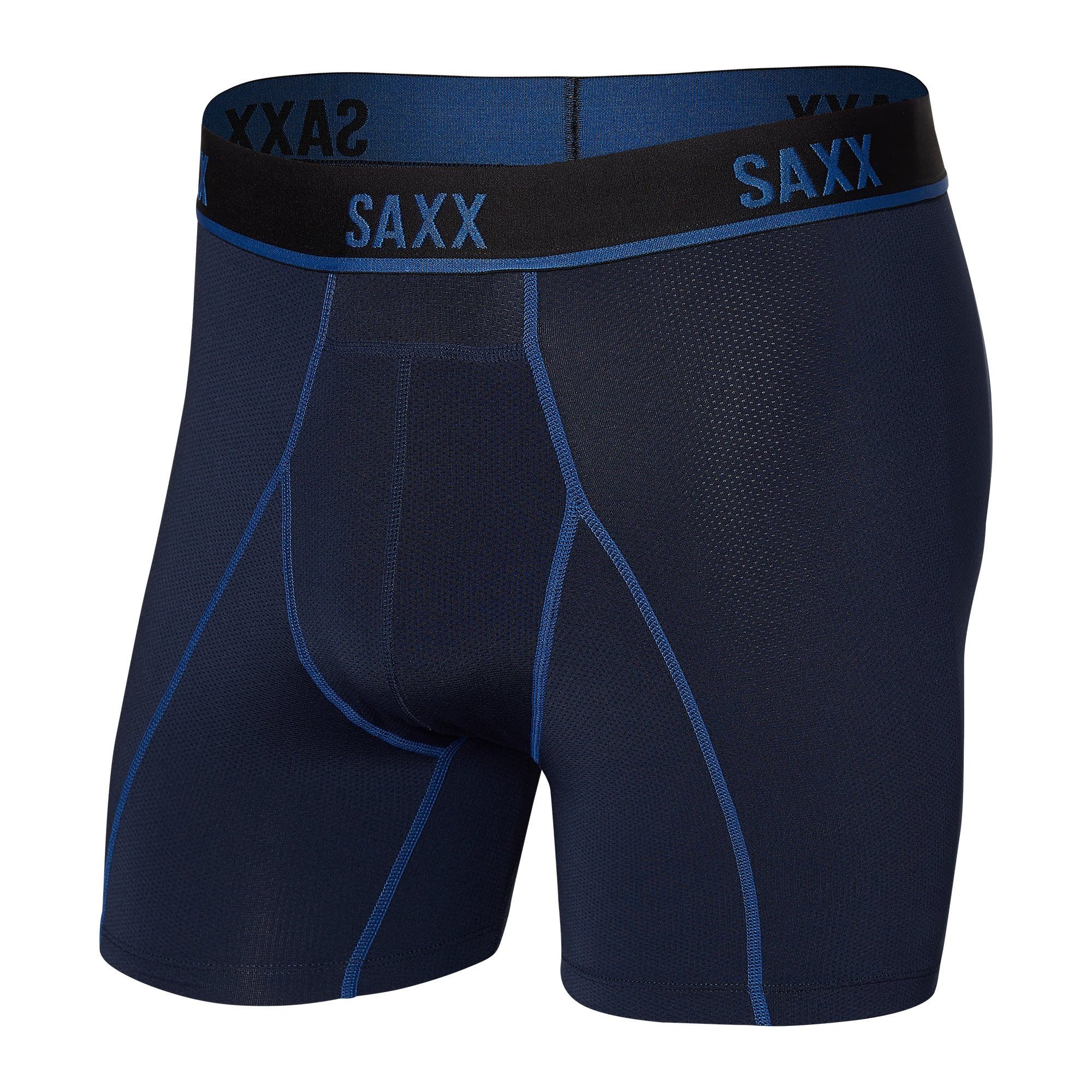 SAXX Lange Unterhose Saxx M Kinetic Light Compression Mesh Boxer Brief Navy - City Blue