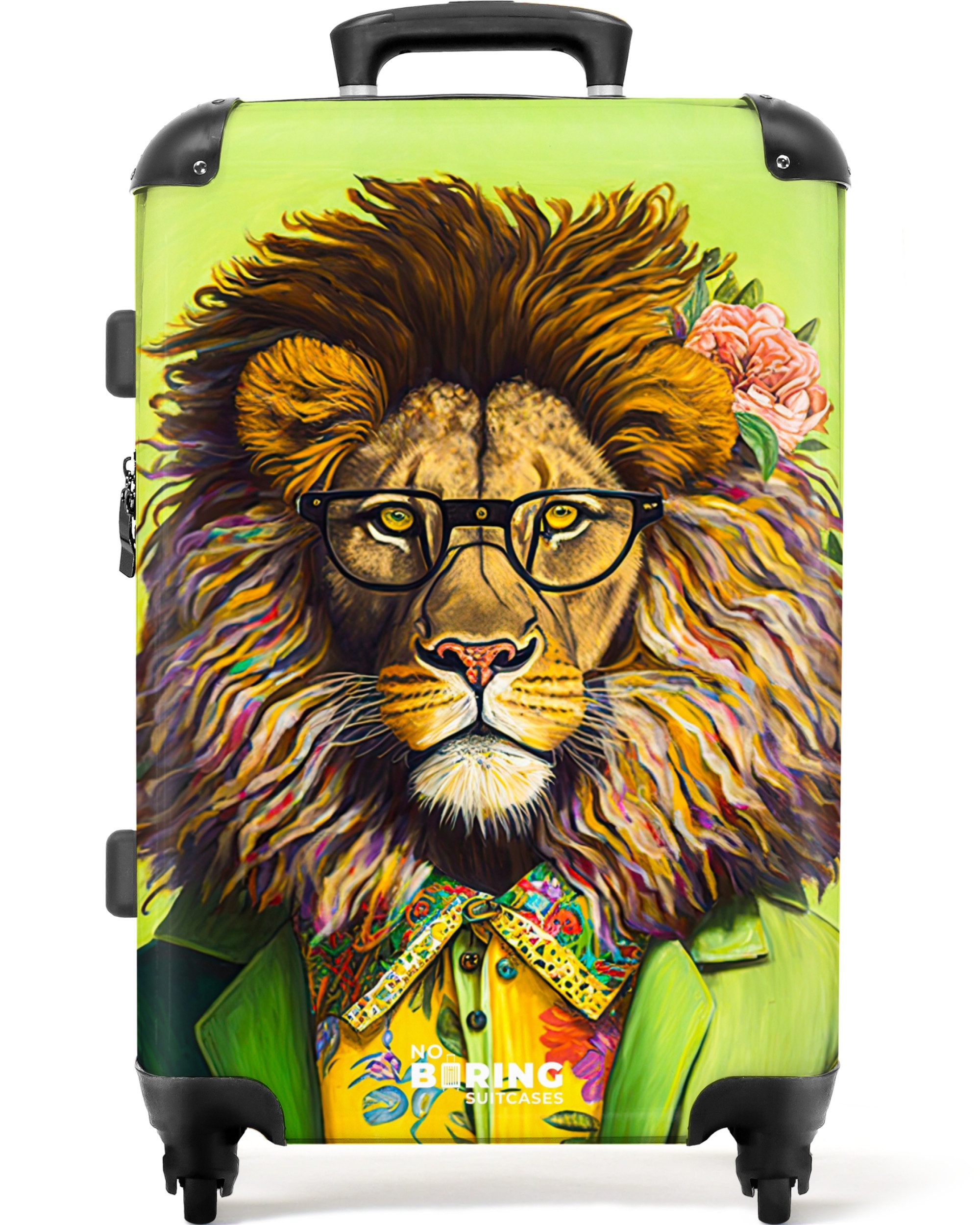 NoBoringSuitcases.com© Hartschalen-Trolley Löwe - Mensch - günstig online kaufen
