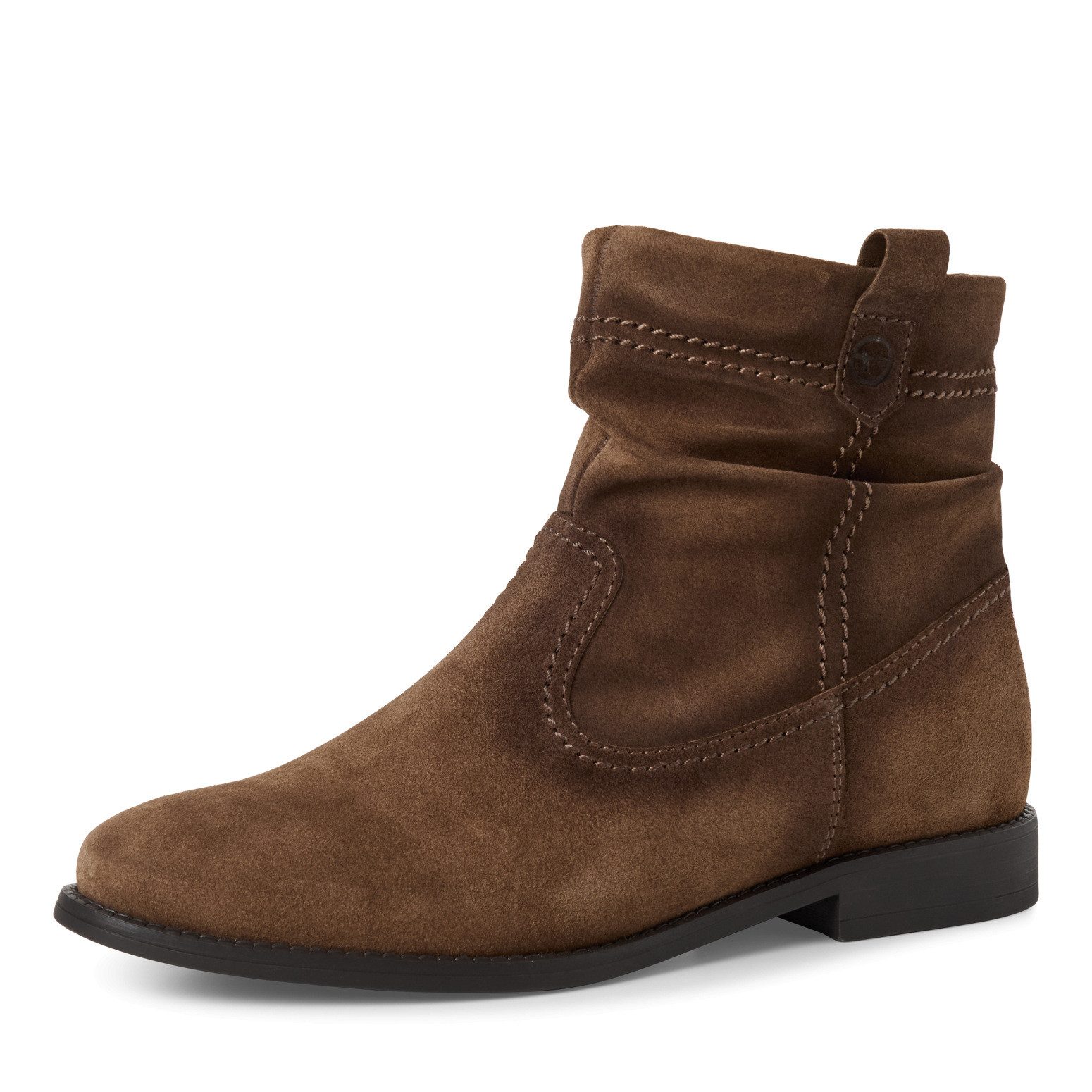 Tamaris Stiefelette Blockabsatz, Boots mit Falten im slouchy Look