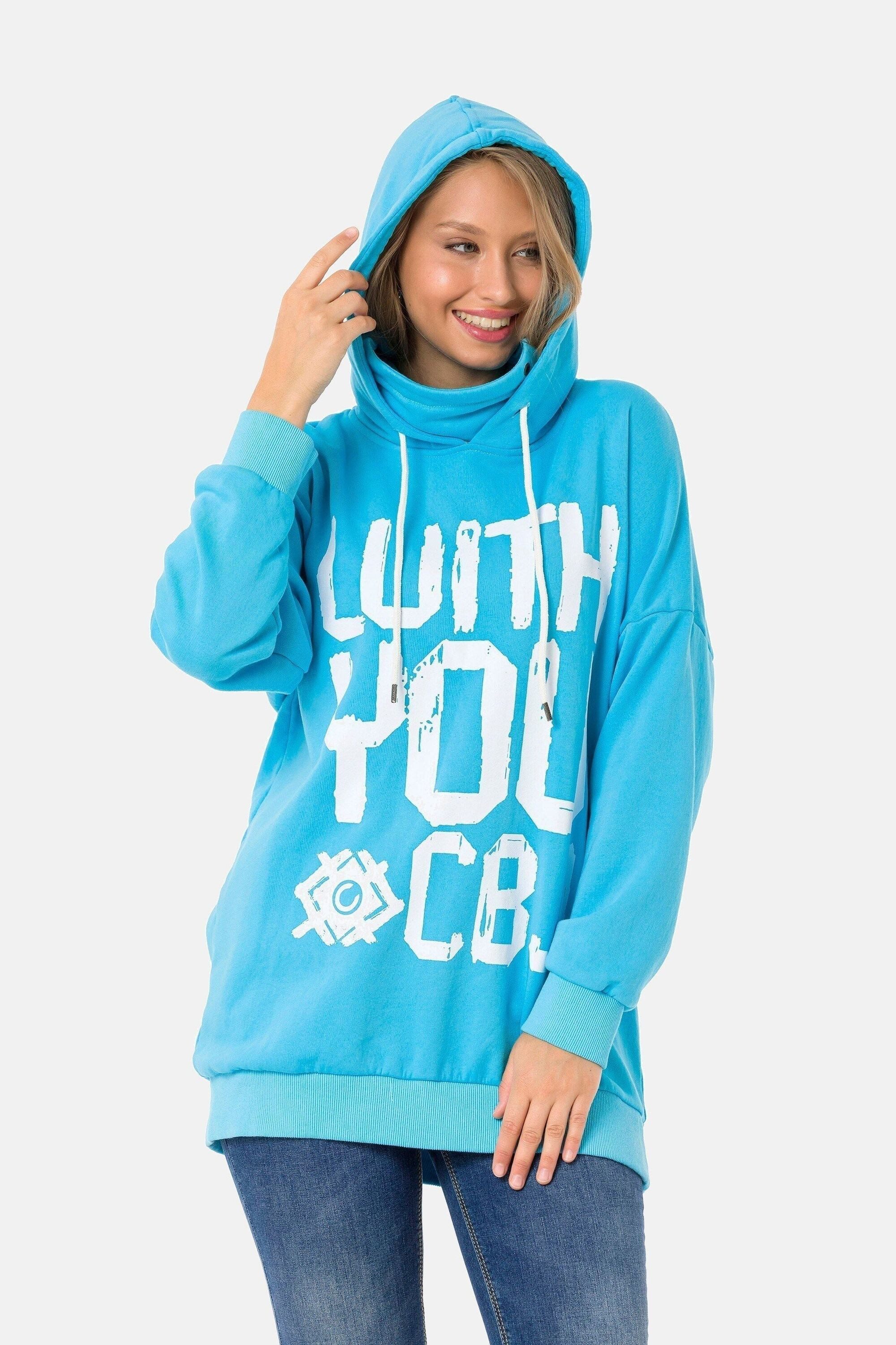 Cipo & Baxx Hoodie Sweatshirt (1-tlg) mit coolem Markenprint und Loop-Schal günstig online kaufen