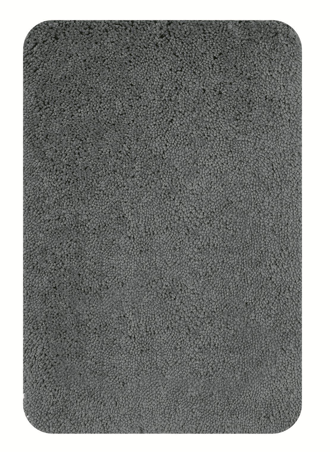 spirella Badematte HIGHLAND, Höhe 40 mm, Badteppich Hochflor, 100% Polyester Microfaser, Anti-Rutsch Beschichtung, für Fußbodenheizung geeignet, waschbar 40°, schnelltrocknend, Polyester, rechteckig, Rutschhemmende Unterseite aus Latex, Maschinenwaschbar, Schnelltrocknend