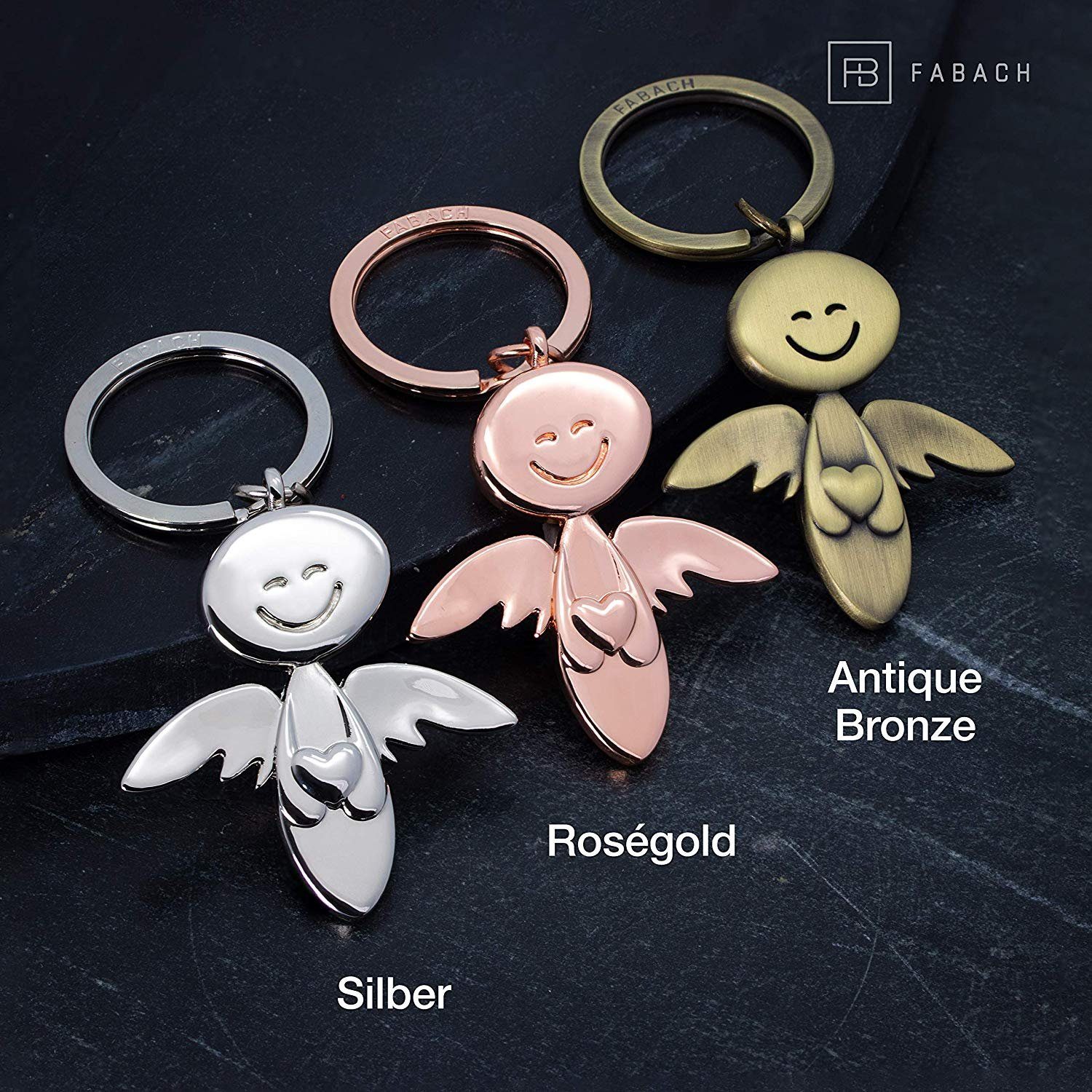 FABACH Schlüsselanhänger Schutzengel Smile mit Herz - Engel aus Metall - Ge günstig online kaufen