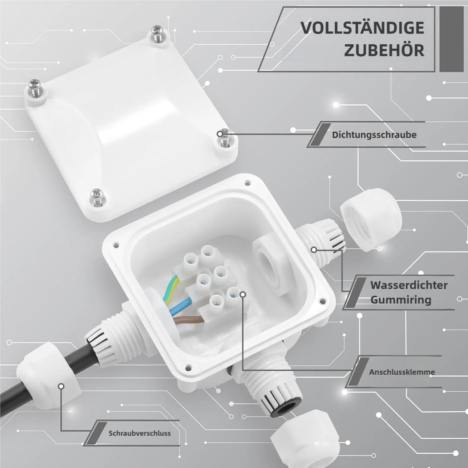 TLGREEN Kabelbox Wasserdicht Abzweigdose, 3-Wege Verteilerdose, günstig online kaufen