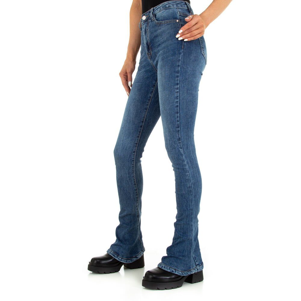 Ital-Design Bootcut-Jeans Damen Freizeit Stretch Blau Bootcut in Jeans