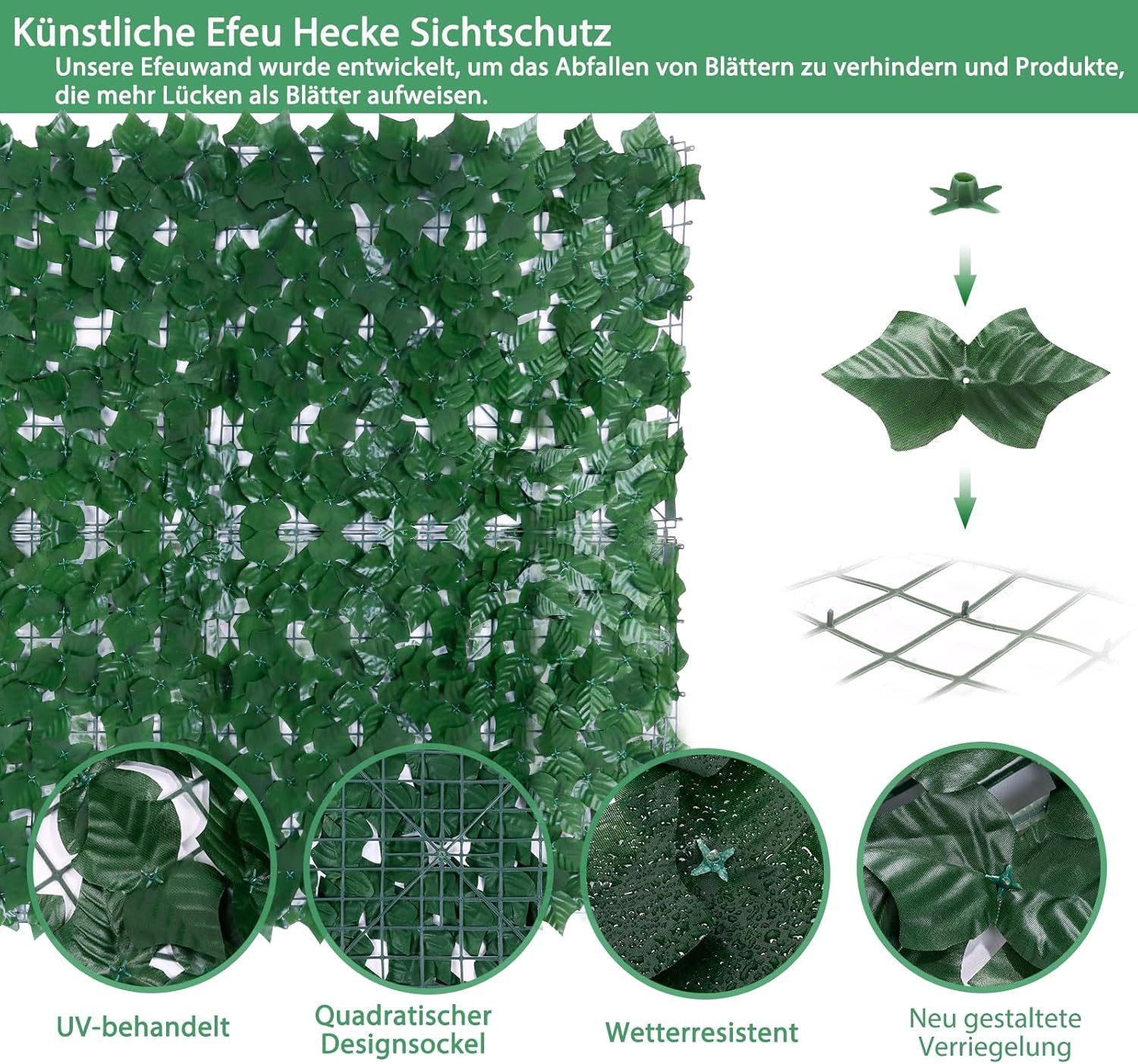 BlingBin Balkonsichtschutz 2024 NEU Künstliche Efeu günstig online kaufen