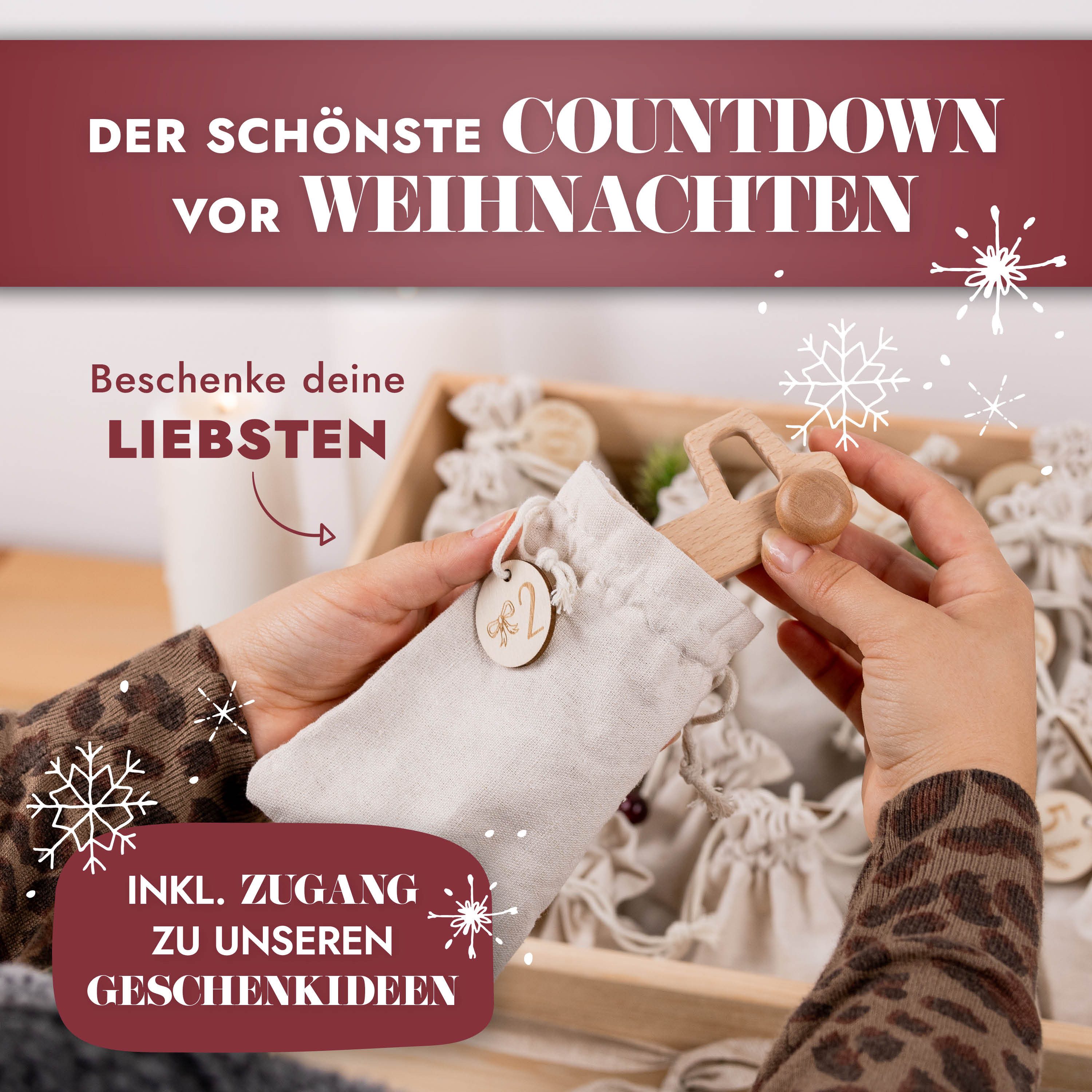 Amari befüllbarer Adventskalender AMARI ® Adventskalender zum Befüllen - Wandkalender mit 24 Fächern