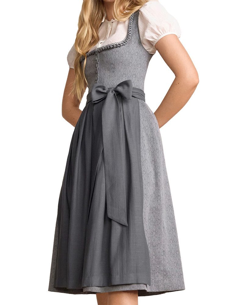 Krüger Madl Dirndl Dirndl Cyndra 70cm Länge grau
