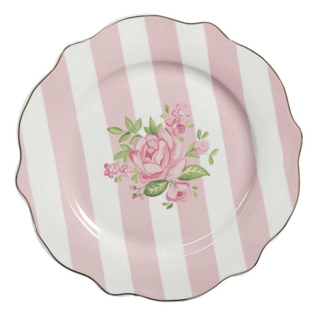 Clayre & Eef Тарелка для завтрака Vintage Sammelteller romantischer Тарелки Rosen Ø 20 cm, Vintage Sammelteller romantischer Тарелки Rosen Ø 20 cm
