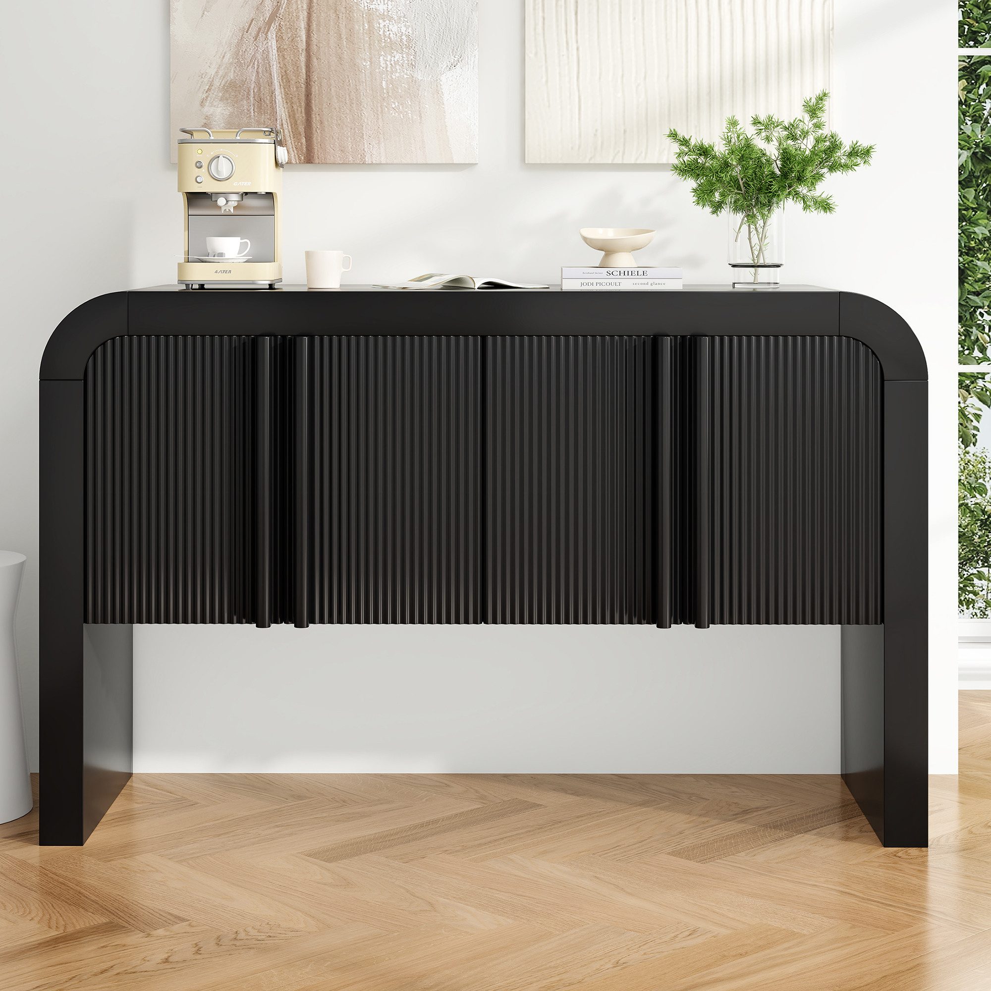 Sideboard mit abgerundeter Ecke