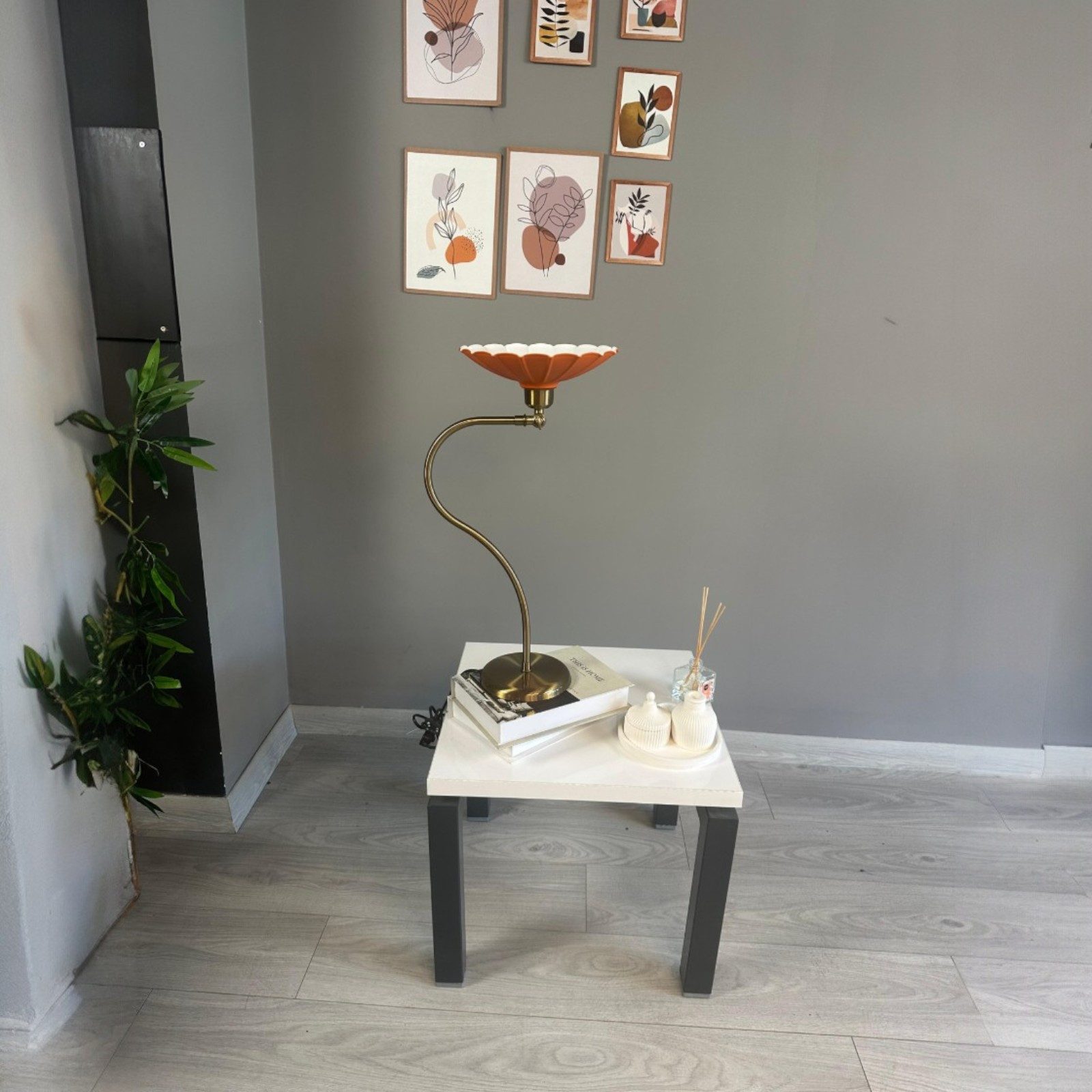 Bamyum Nachttischlampe Risso Modern Metall Tischleute mit Kabel, ohne Leuchtmittel