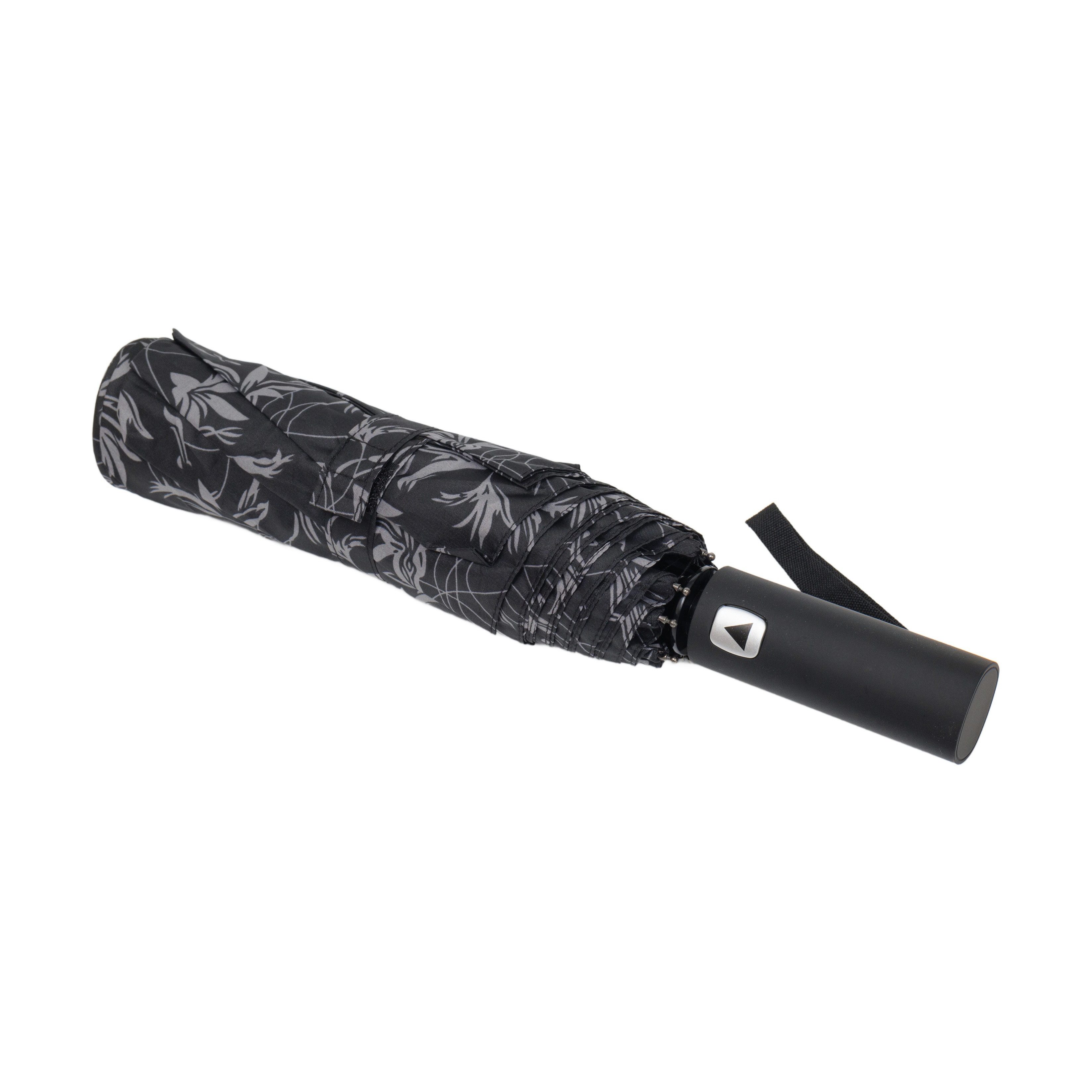 Susino Taschenregenschirm mit Schutzhülle mit Lilien Schutz bei Wind und Regen ø100cm