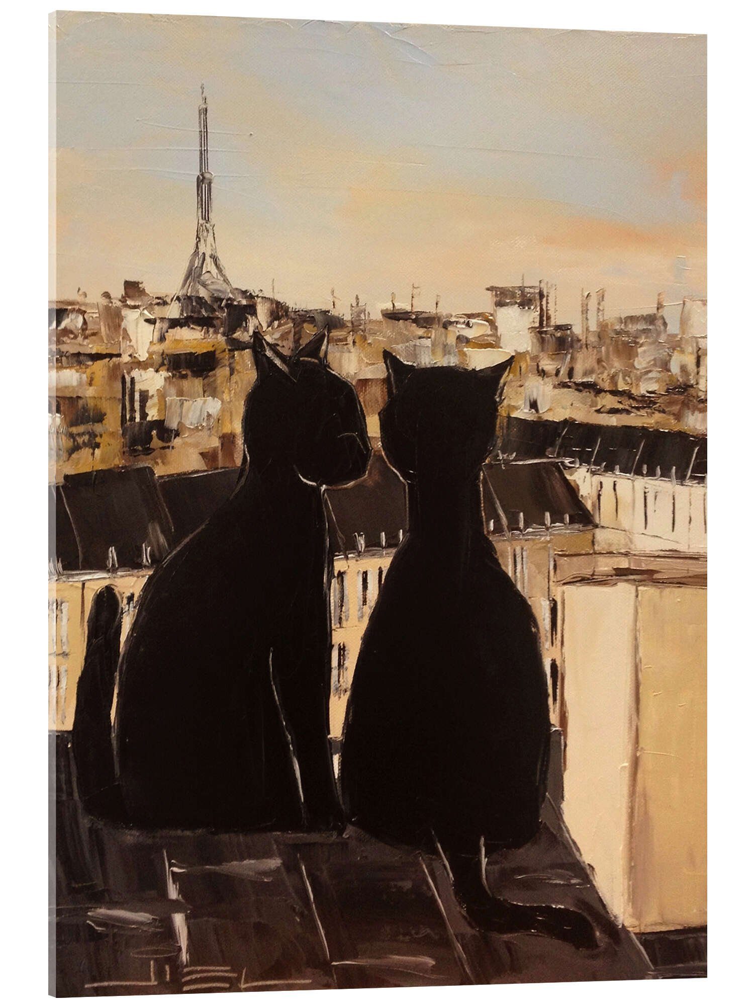 Posterlounge Wandbild Katzen über den Dächern von Paris, JIEL, erhältlich als Poster, Leinwandbild, Wandsticker oder Acrylglasbild