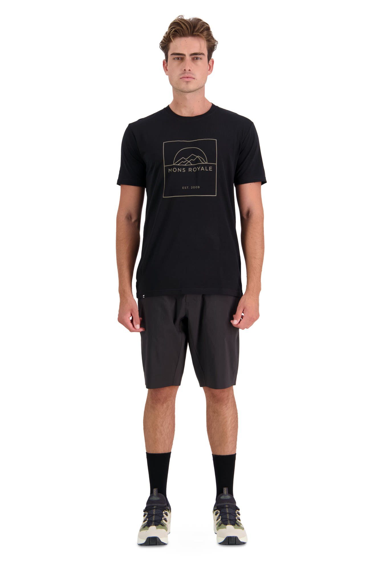 Mons Royale T-shirt Icon Royale Logo T-Shirt Black M Herren Sun - Mons Kurzarm-Shirt