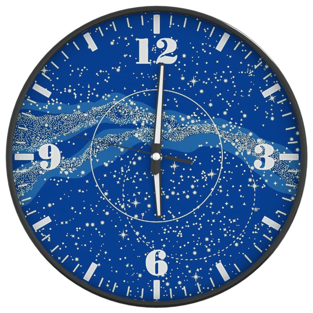 vidaXL Uhr 4 cm Wanduhr mit Leuchtender Skala und Zeiger Blau Ø30 cm Wohnzimmer