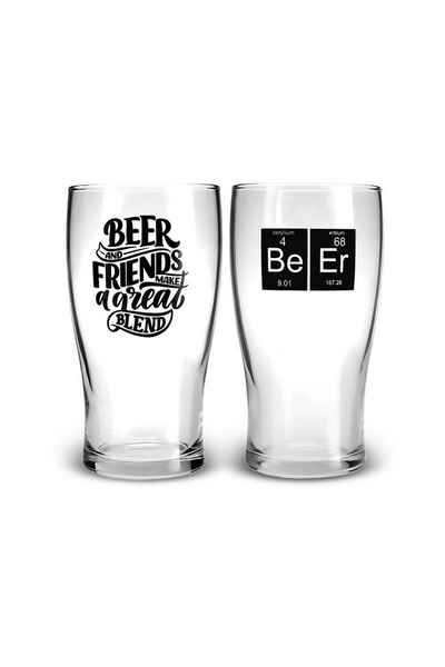 Karaca Glas Bierglas-set 454ml für 2 Personen, Glas, Beerbecher