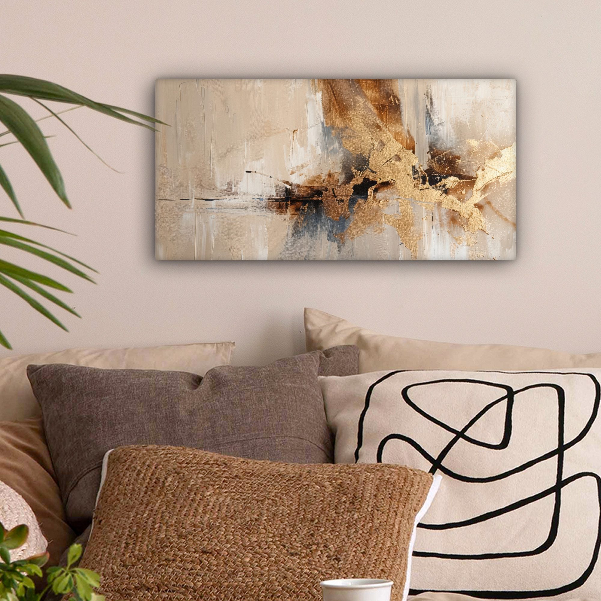 OneMillionCanvasses® Leinwandbild Panorama Modern - Braun günstig online kaufen