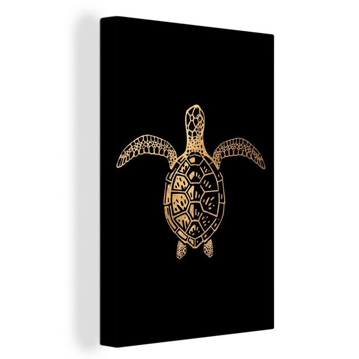 OneMillionCanvasses® Leinwandbild Schildkröte - Tier - Design (1 St) Leinwandbild fertig bespannt inkl. Zackenaufhänger Gemälde