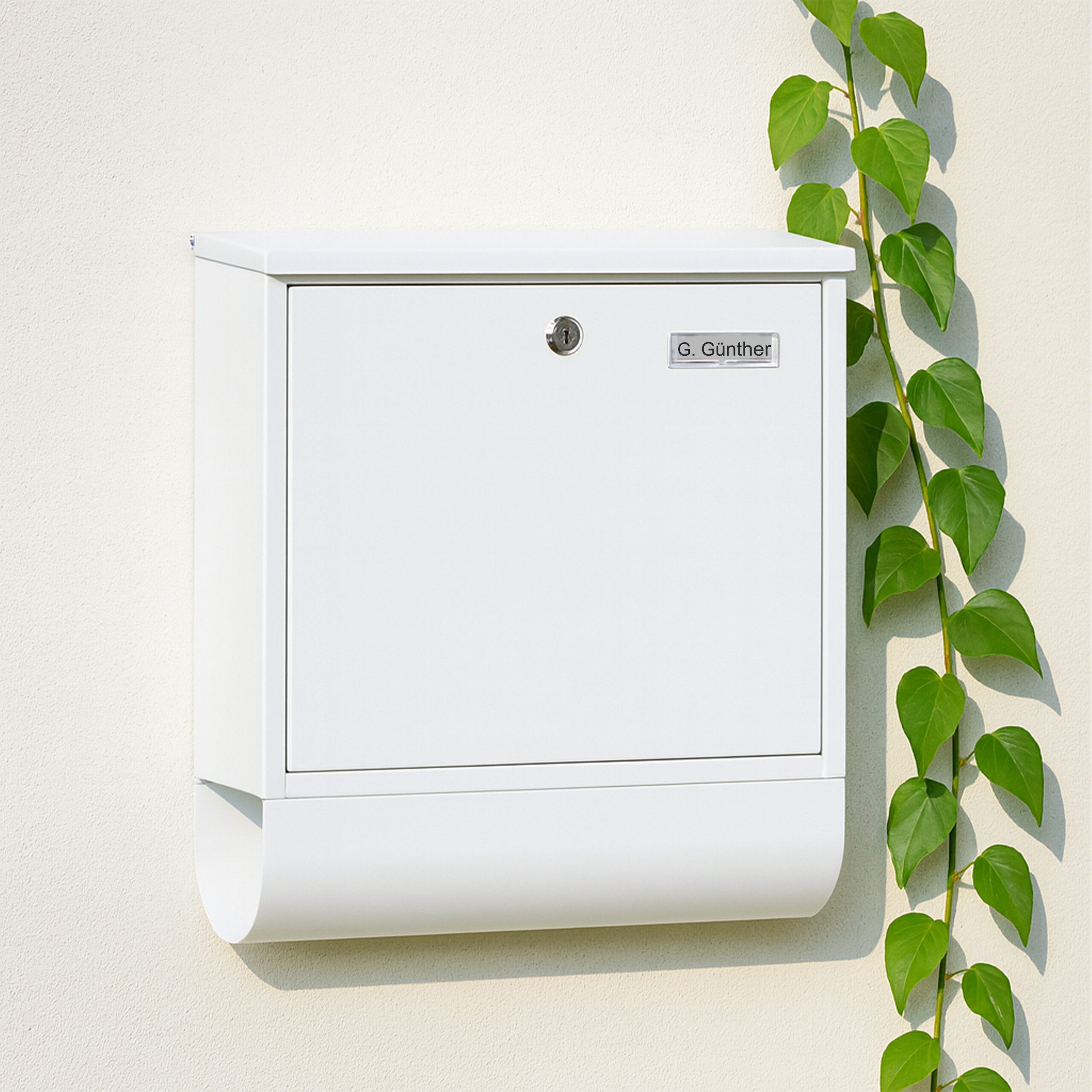 relaxdays Briefkasten mit Zeitungsfach (1-St), weiß – Bild 2 von 5