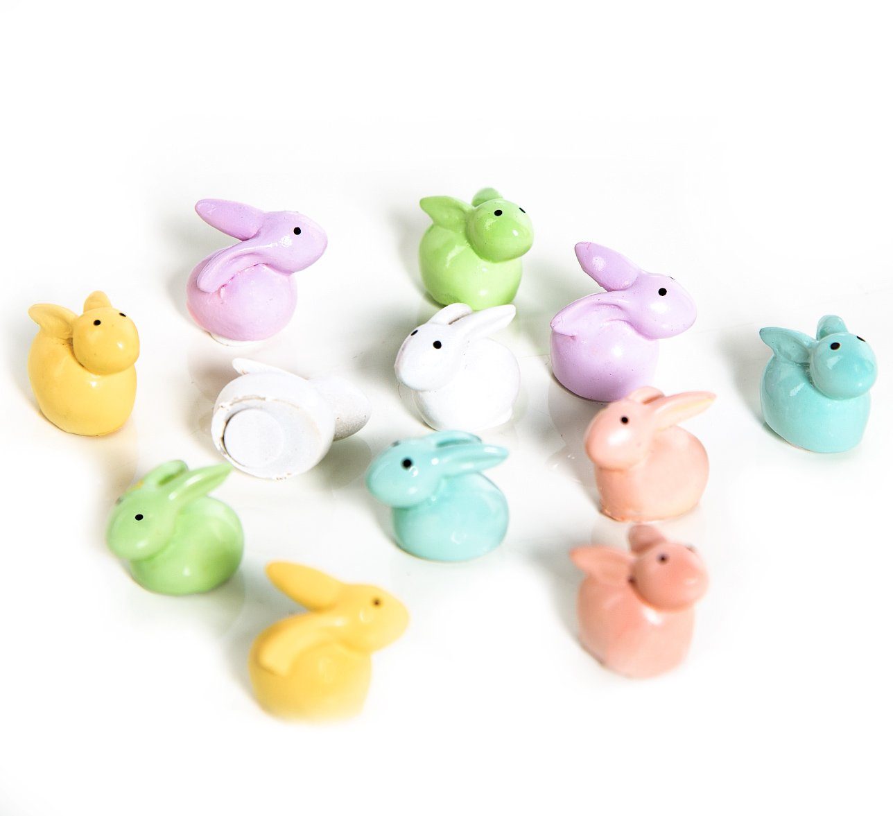 Logbuch-Verlag Geschenkbox 12 Osterhasen mit Klebepunkt Geschenk Ostern 2 cm (12 St)
