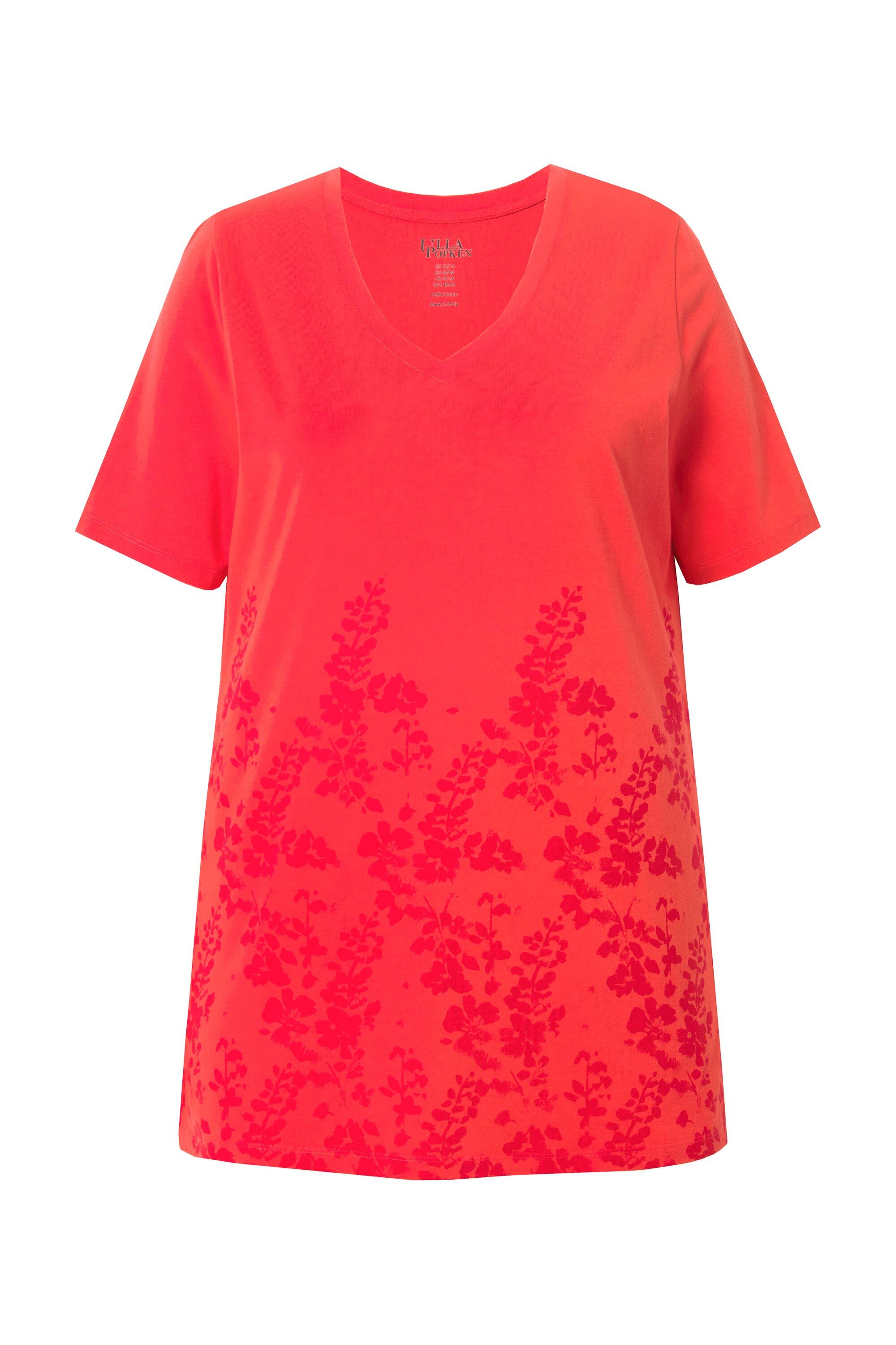 Ulla Popken Longshirt Longshirt A-Linie V-Ausschnitt günstig online kaufen