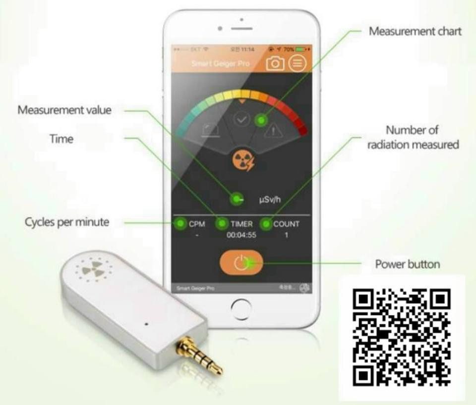 Sensor Geigerzähler Strahlenmessgerät für Handy mit APP für Android