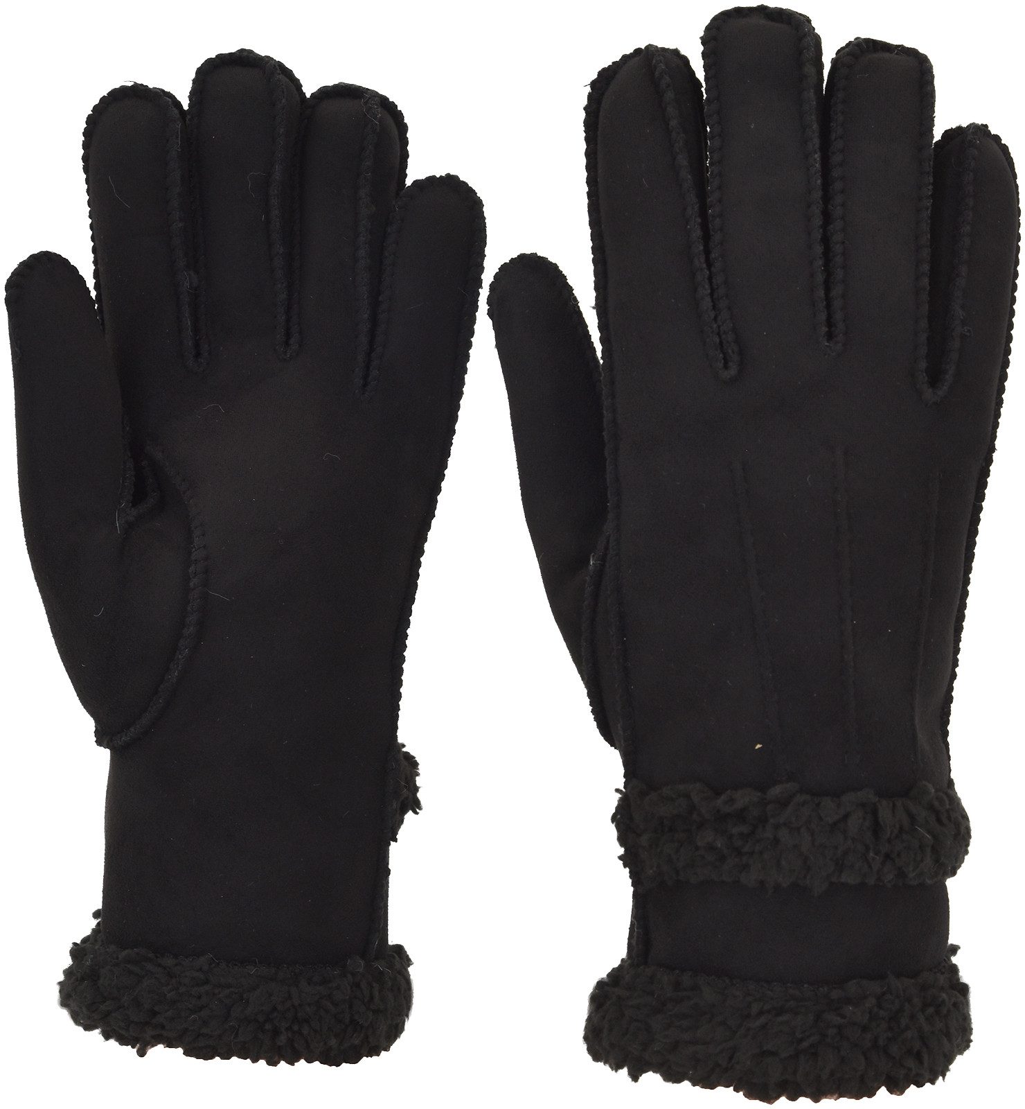 styleBREAKER Fleecehandschuhe Handschuhe Wildleder Optik mit Teddyfleece (1-St)
